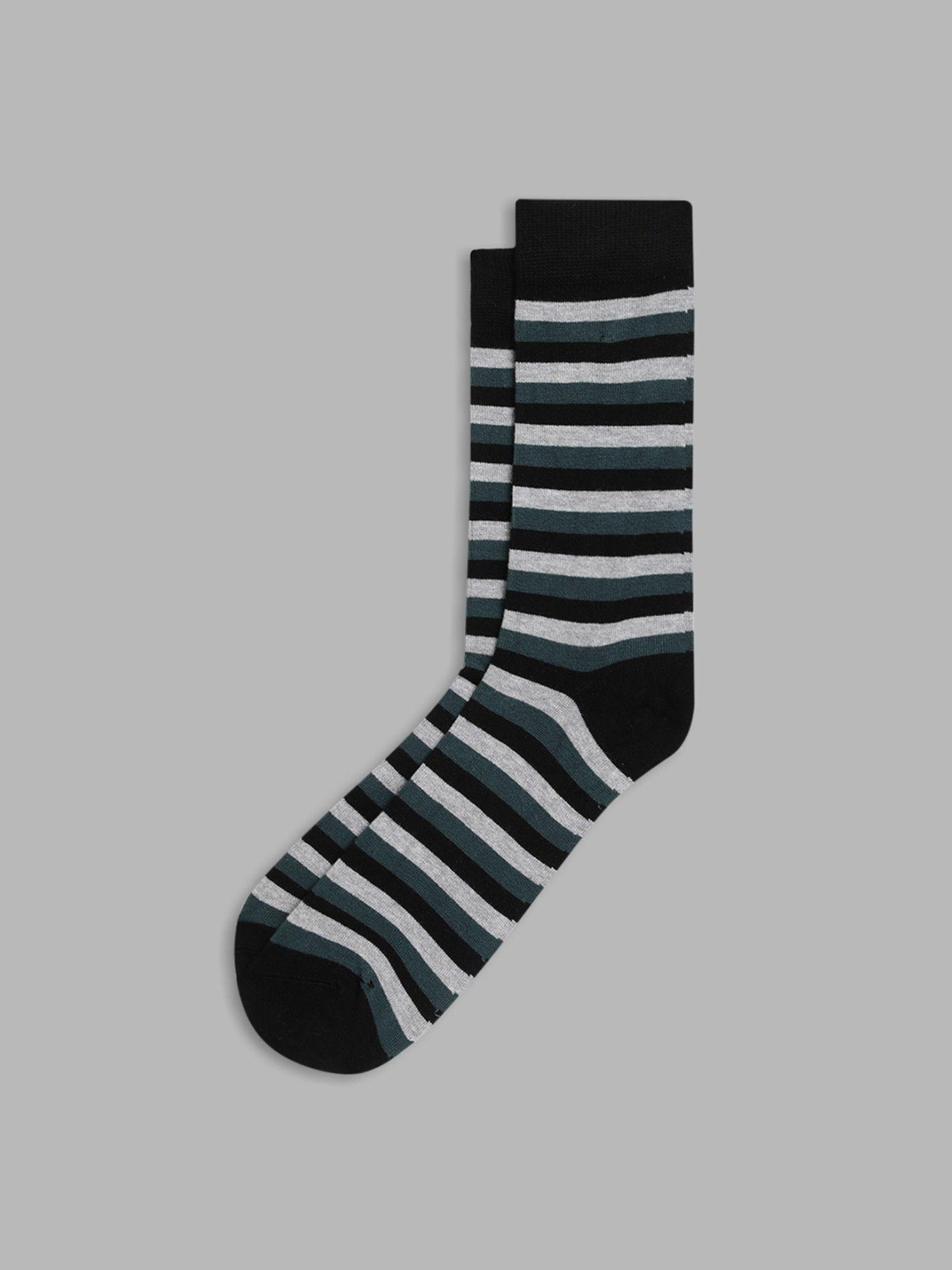 mens black & multi-color stripes socks