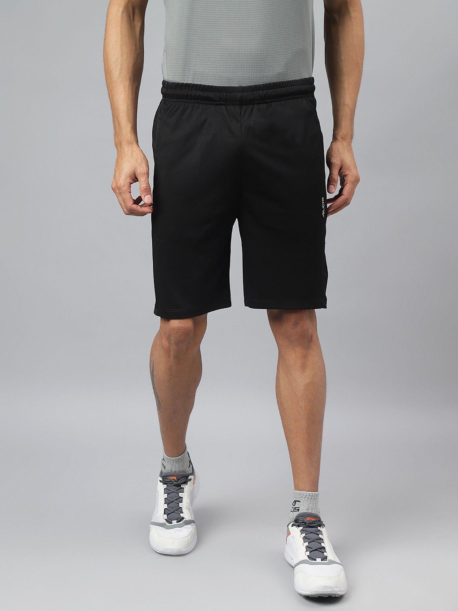 mens black anti-static slim-fit training shorts