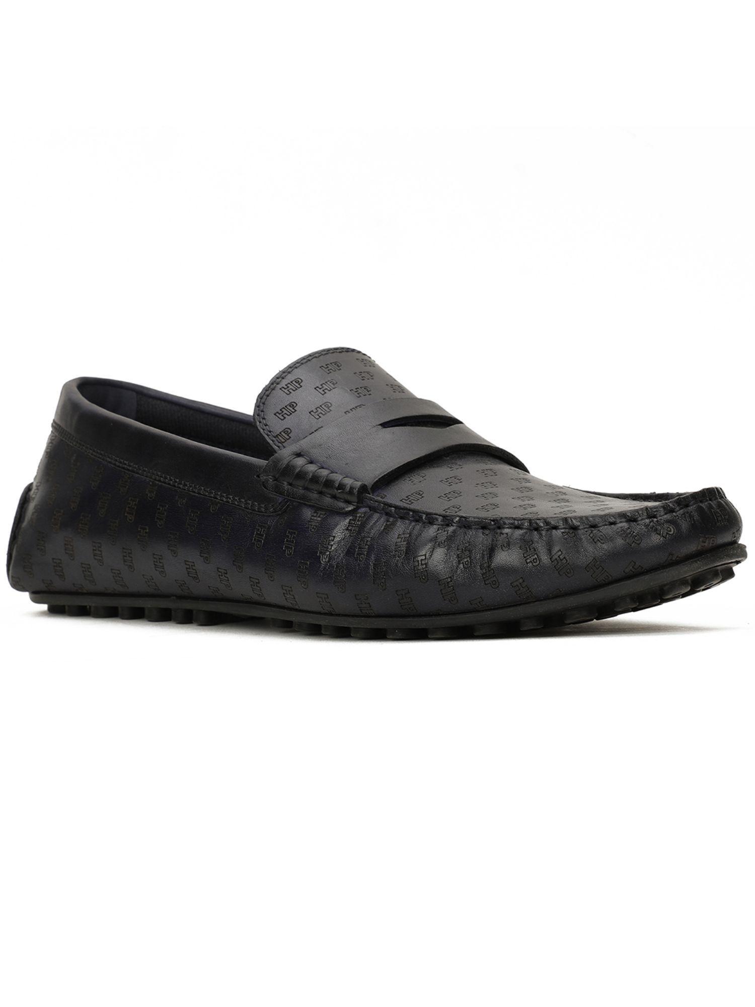 mens black slip on casual loafers