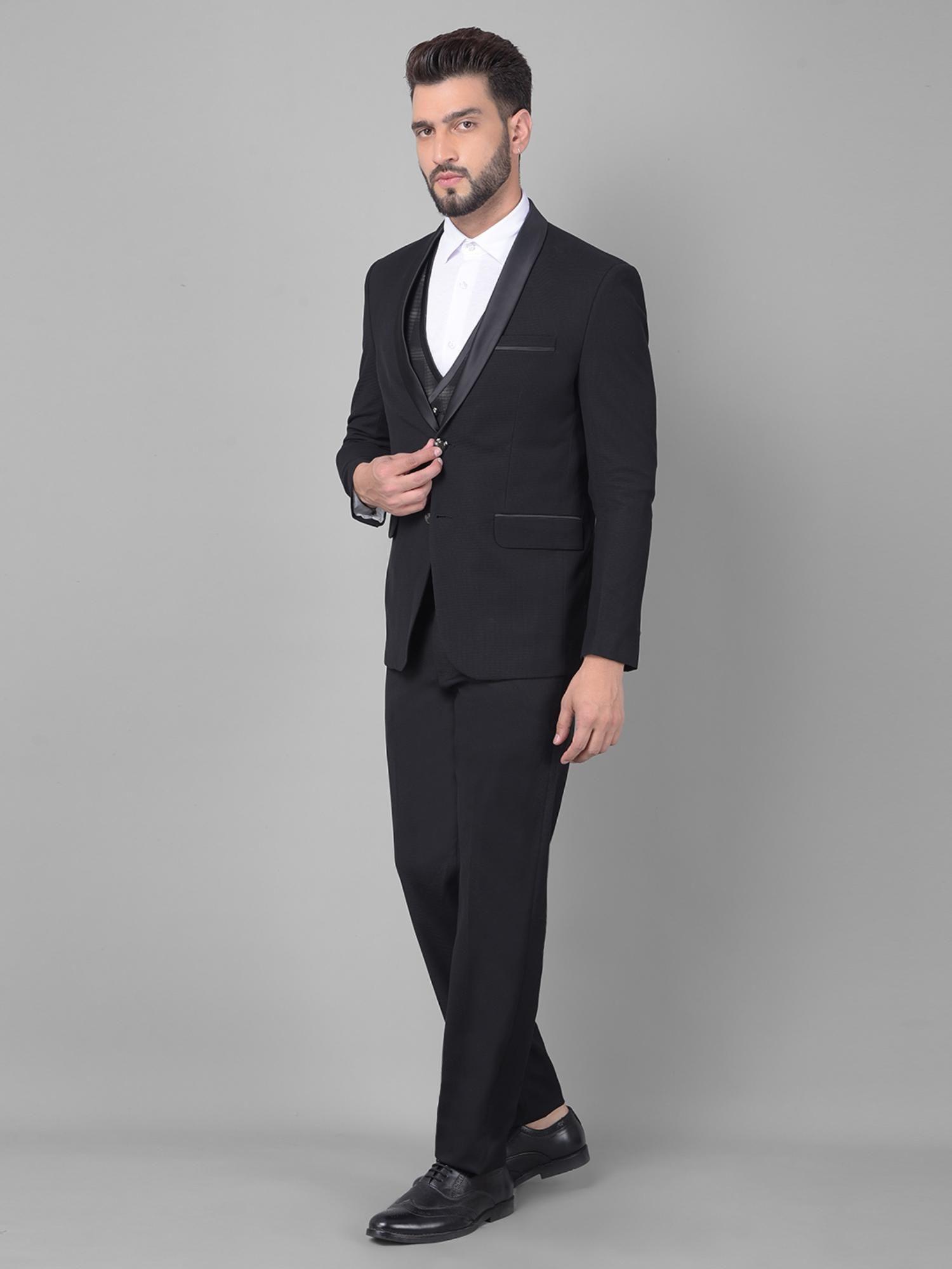 mens black three piece tuxedo suit (set of 3)