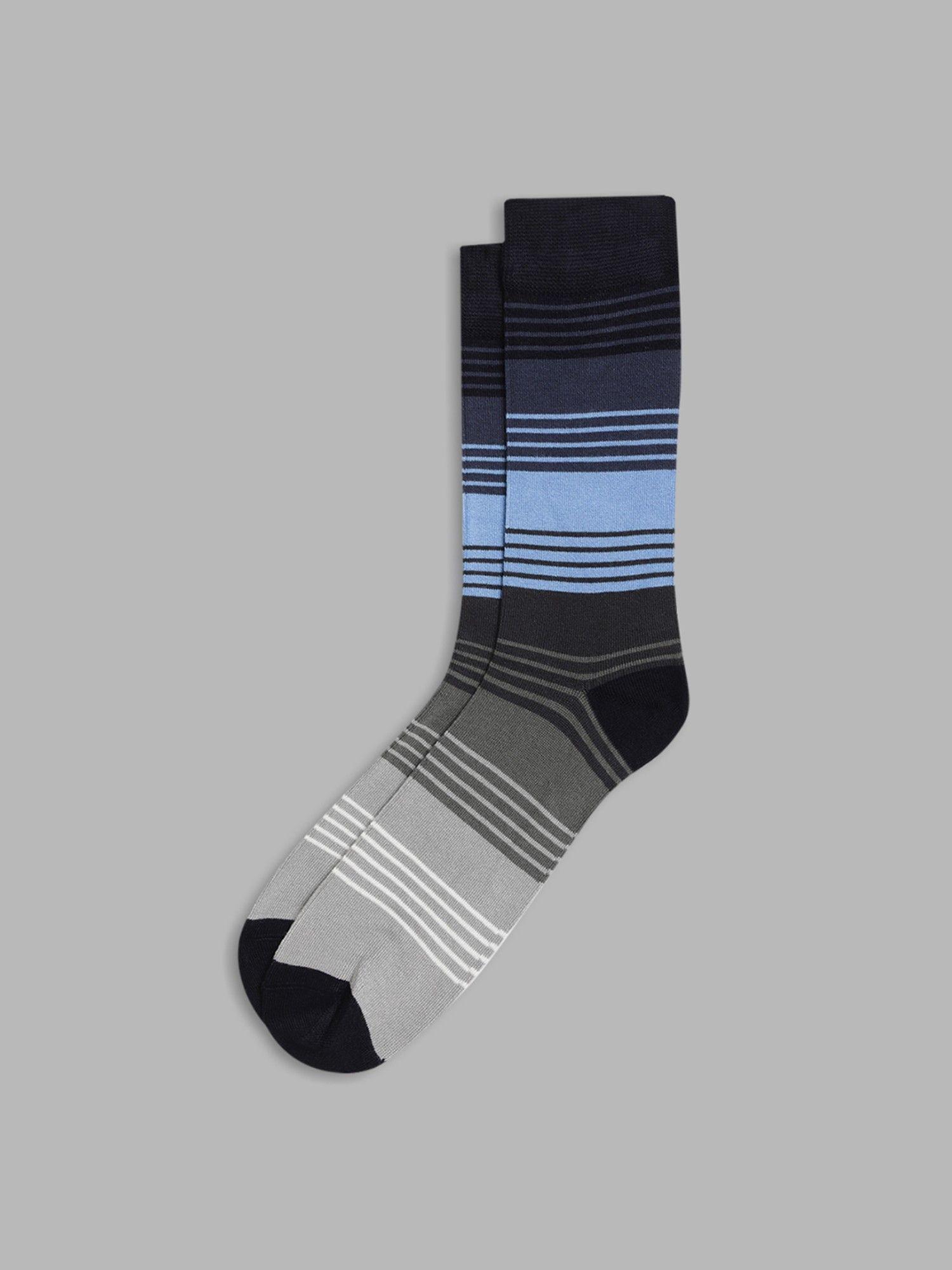 mens blue & multi-color stripes socks