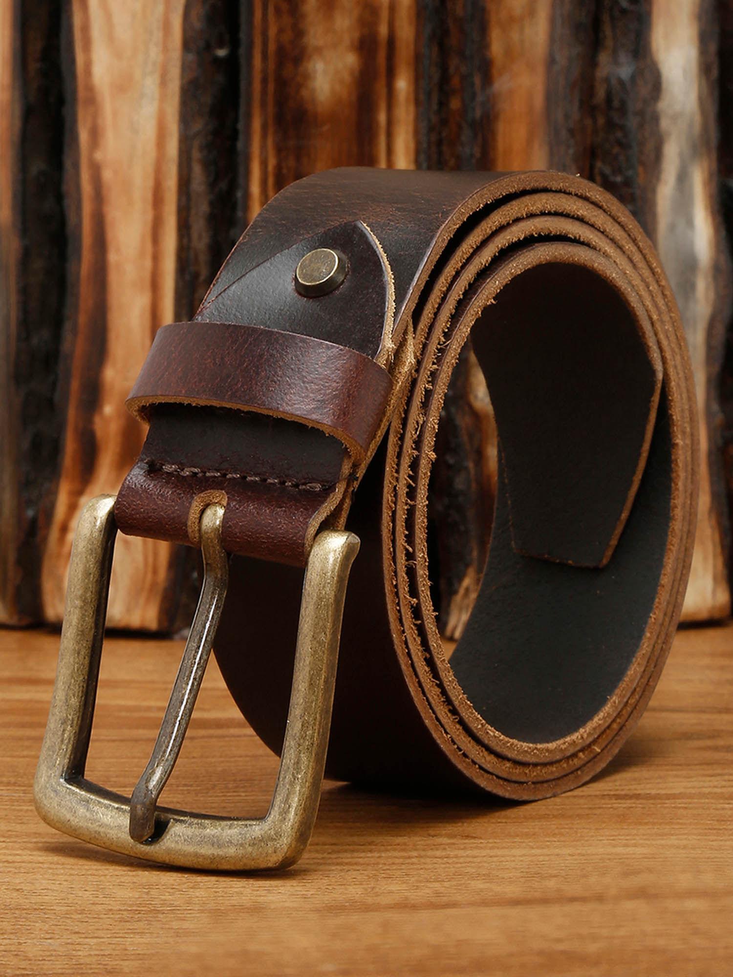 mens british brown casual italian leather belt