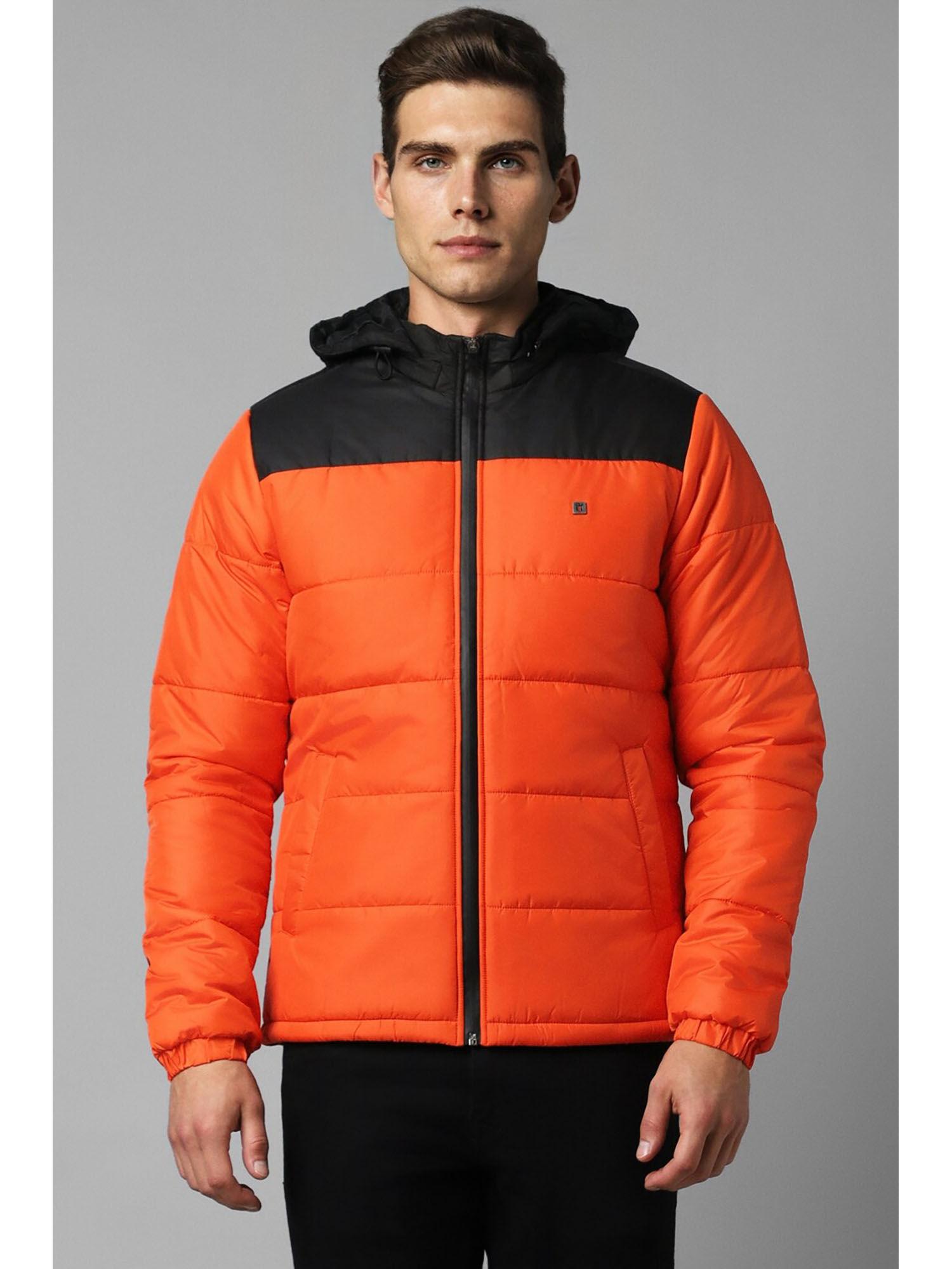 mens casual orange solid jacket