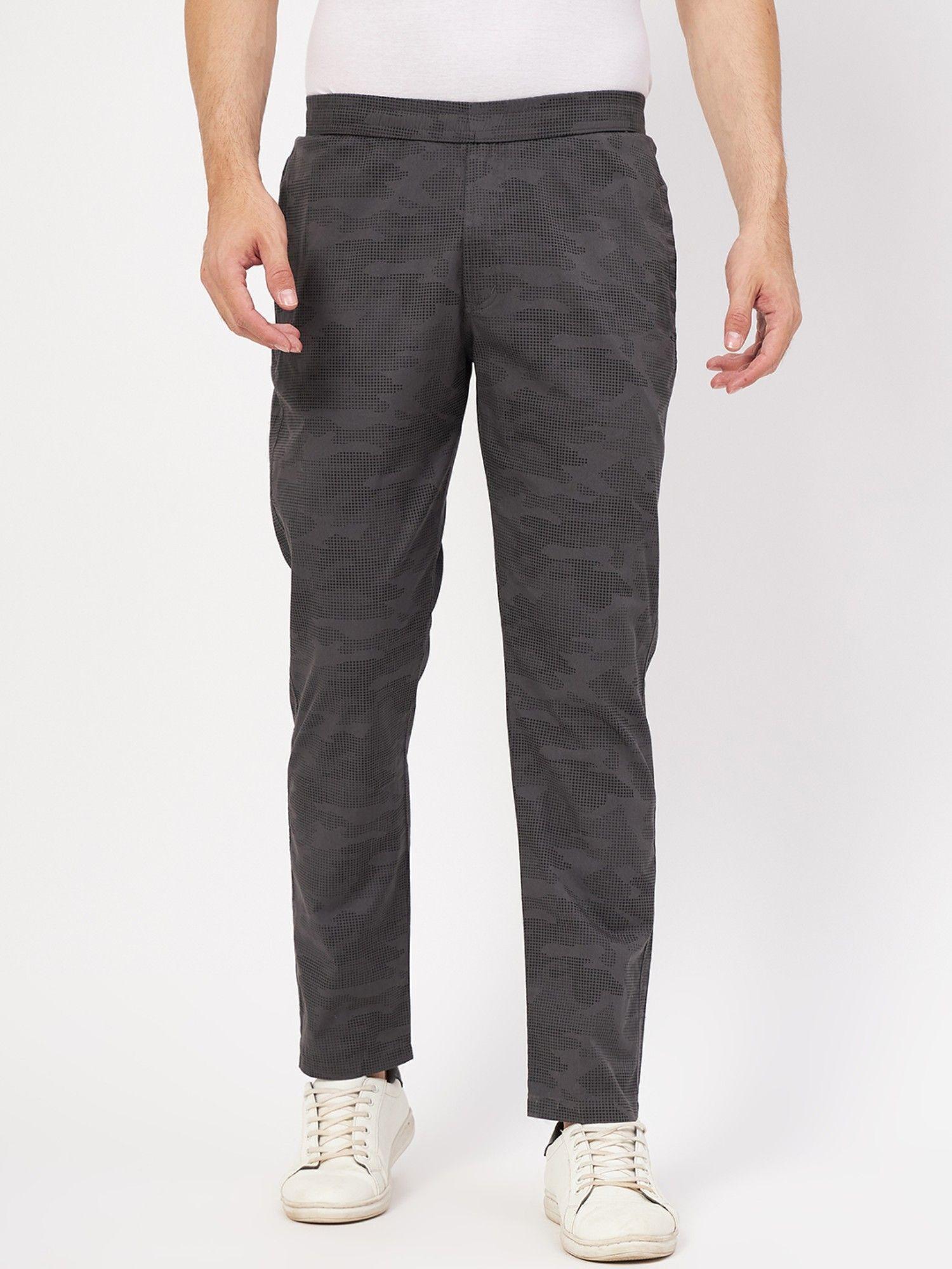 mens charcoal camouflage track pant