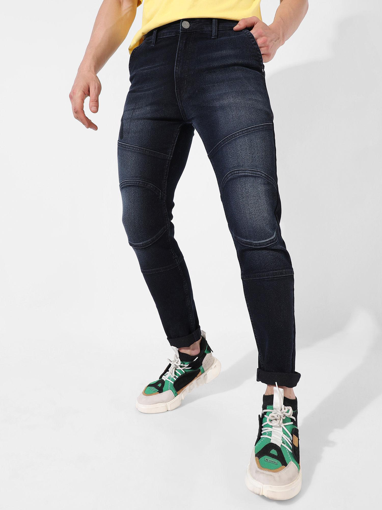 mens classic blue dark washed regular fit denim jeans