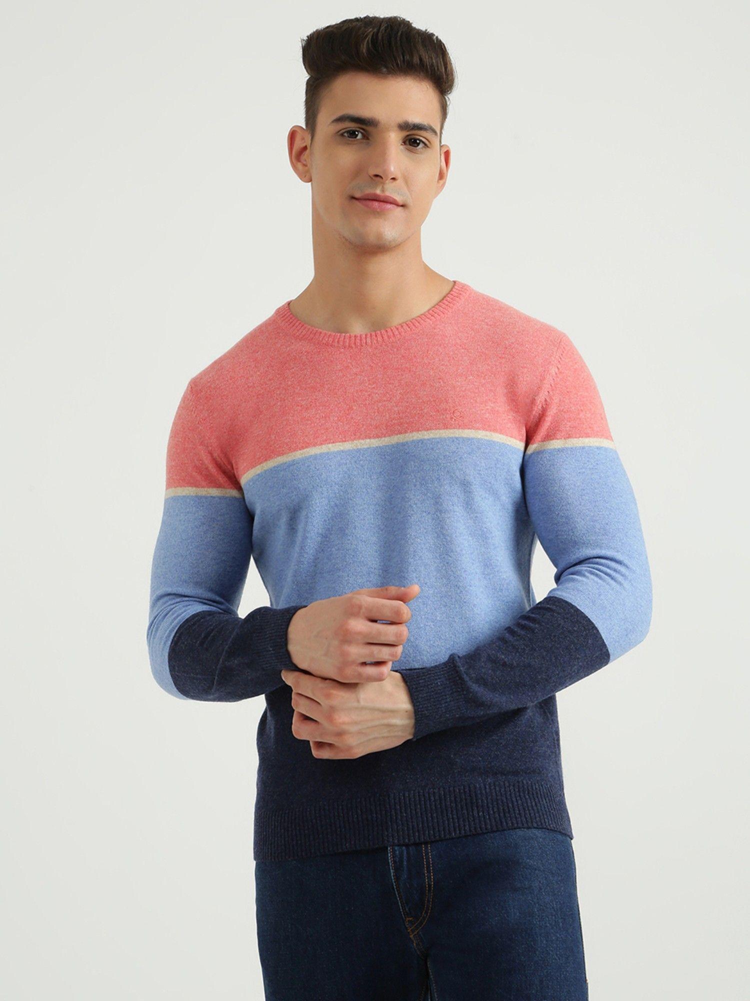 mens colorblock sweater multi color