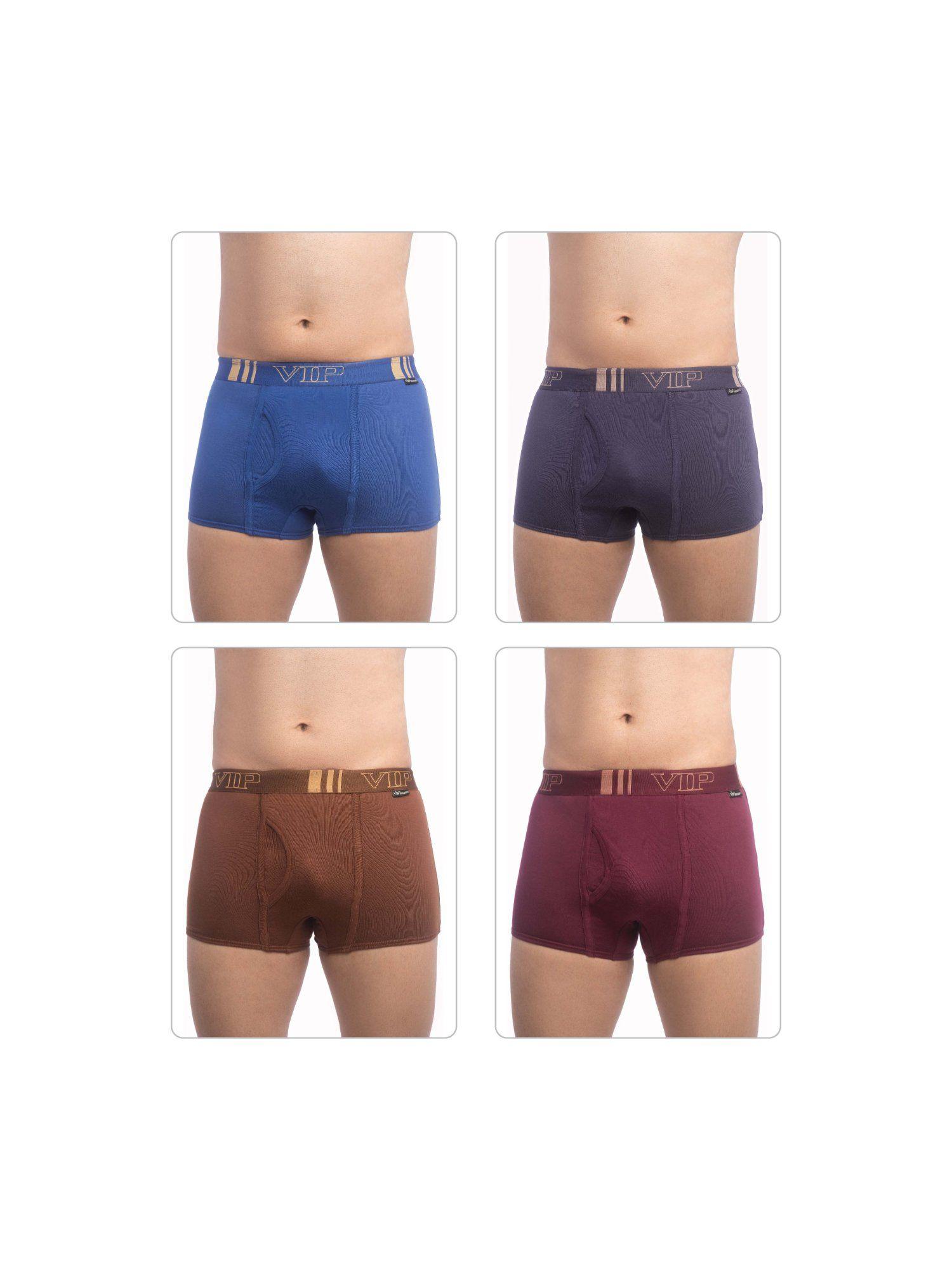 mens cotton brando plain trunks, colors & prints may vary (pack of 4)