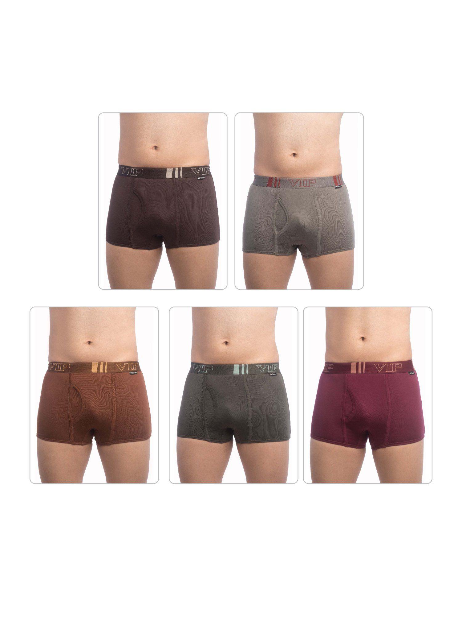 mens cotton brando plain trunks, colors & prints may vary (pack of 5)