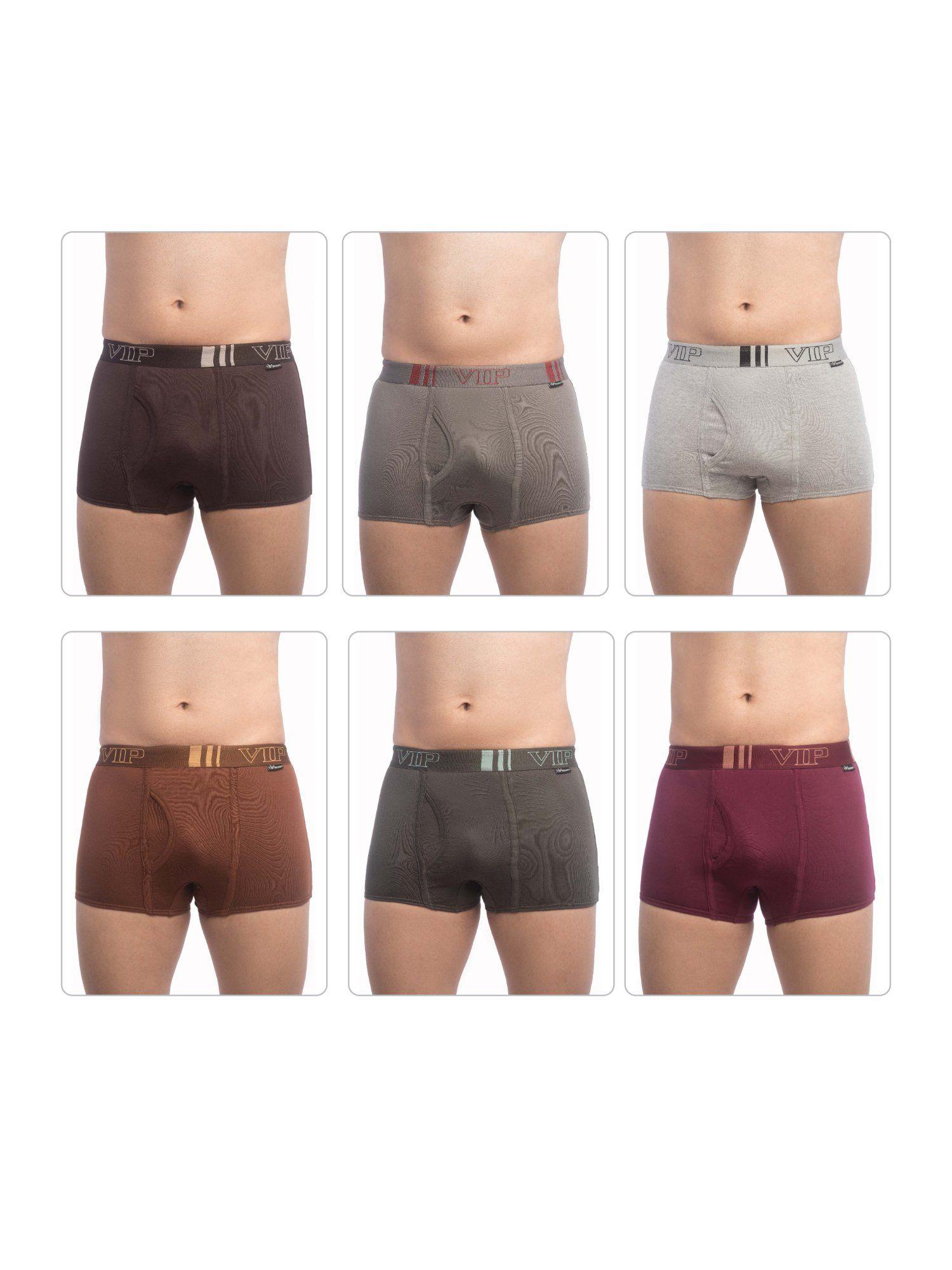 mens cotton brando plain trunks, colors & prints may vary (pack of 6)