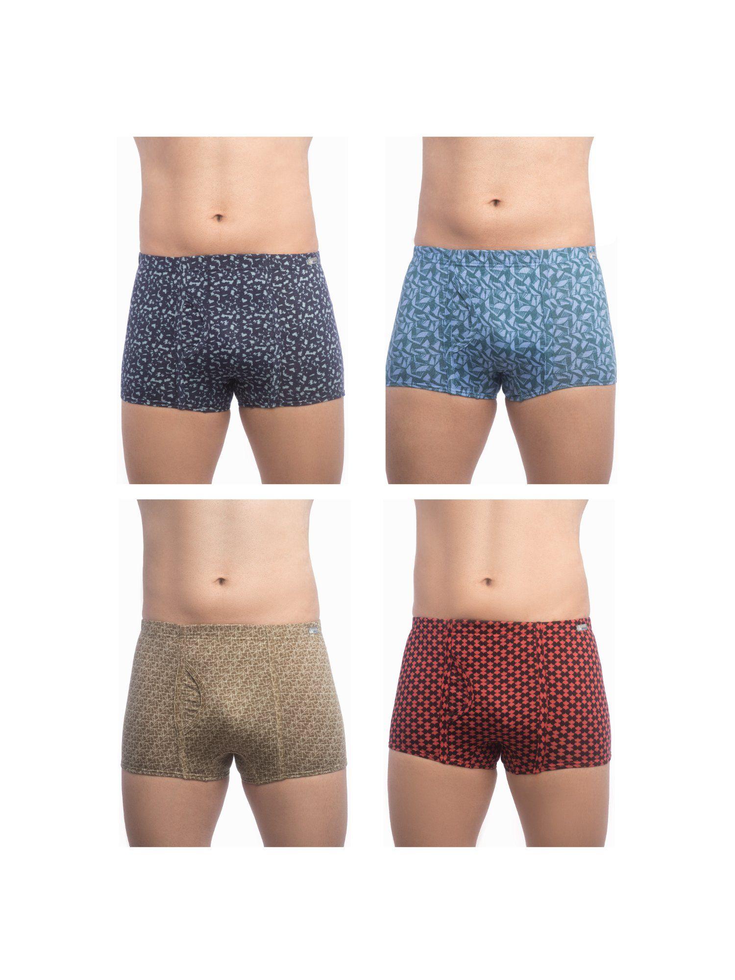 mens cotton brando printed mini trunks, colors & prints may vary (pack of 4)