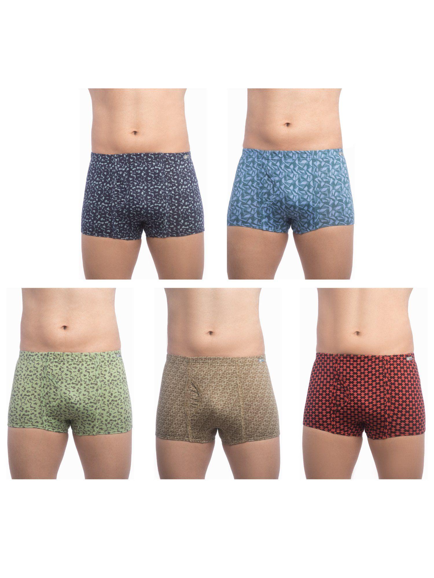 mens cotton brando printed mini trunks, colors & prints may vary (pack of 5)