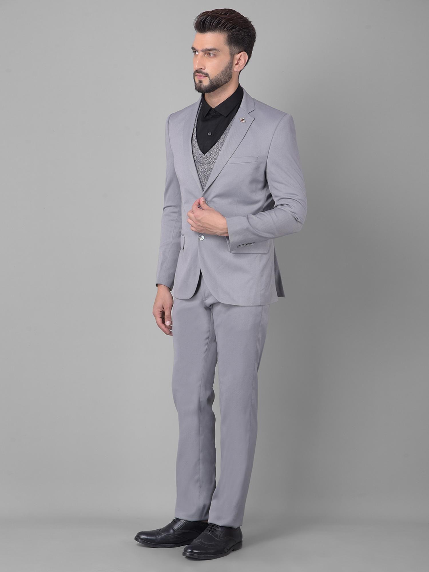 mens dark grey two piece suit (set of 2)
