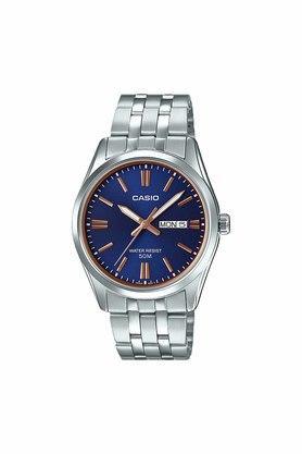 mens enticer analogue blue dial metallic watch - a1516
