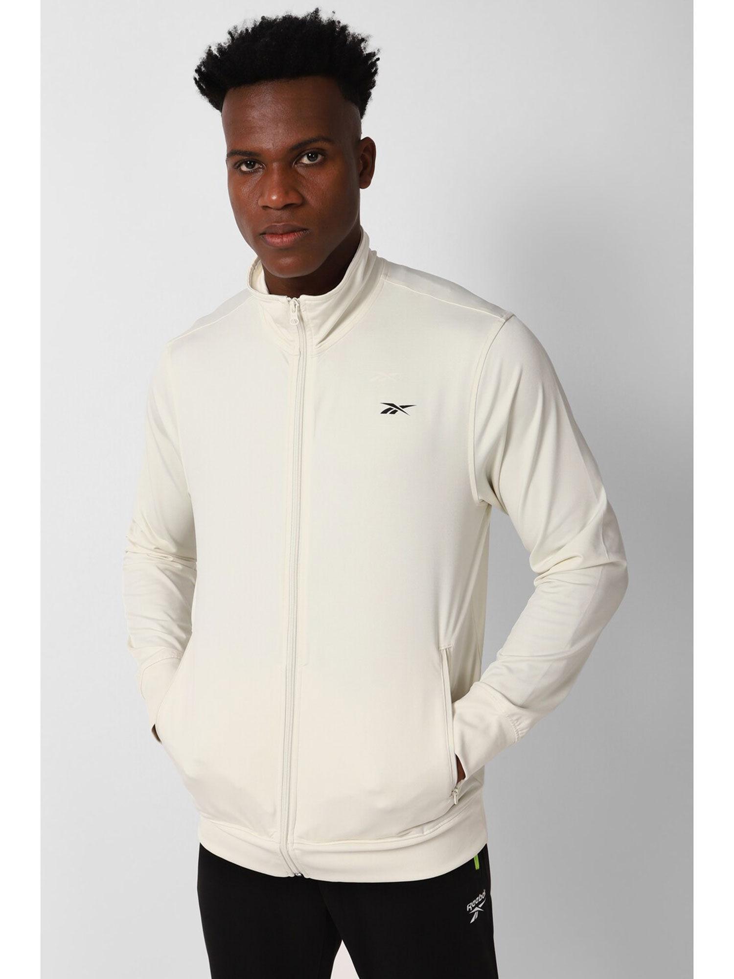 mens fitness track jacket off white