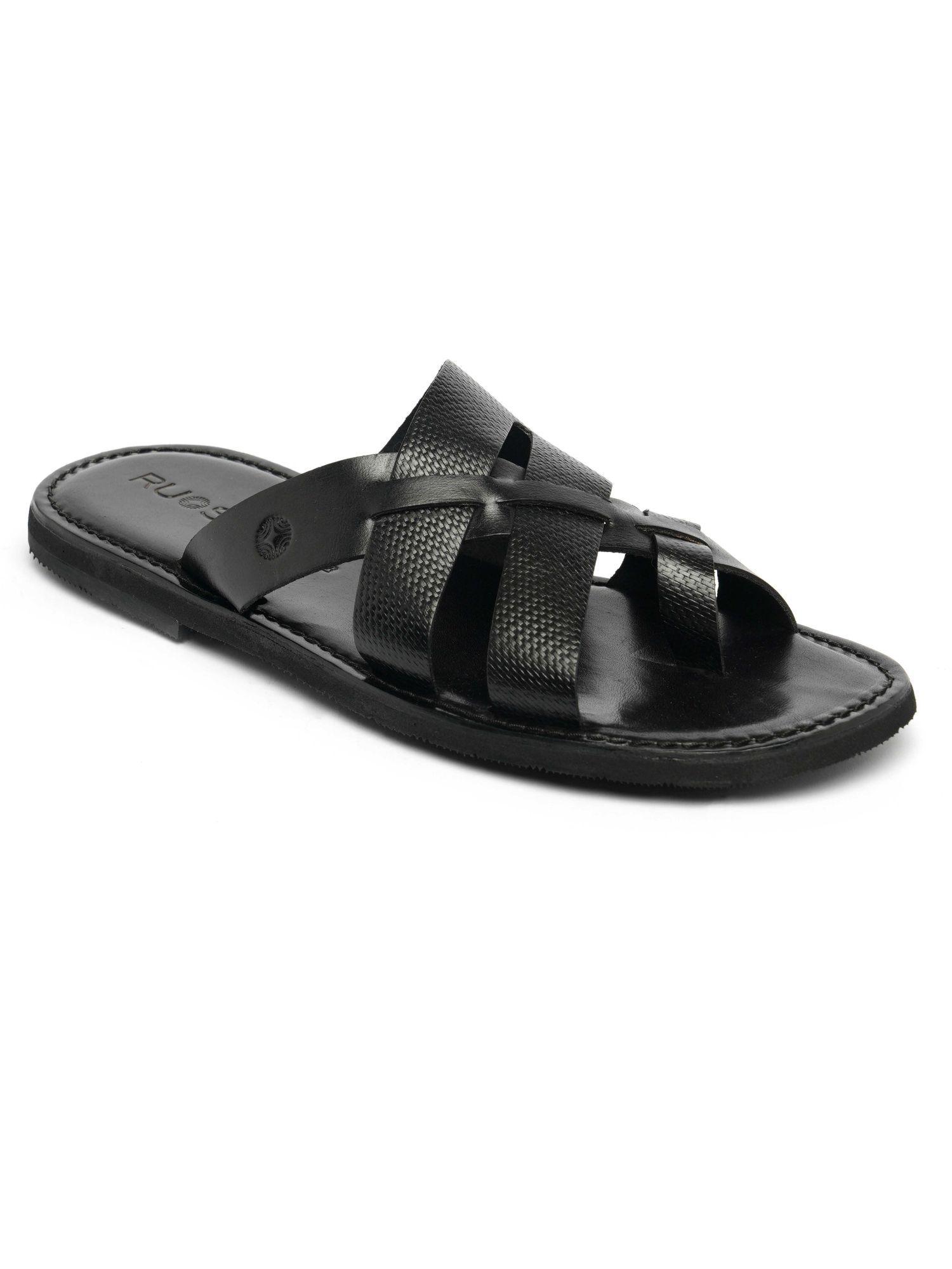 mens footwear open slipper black