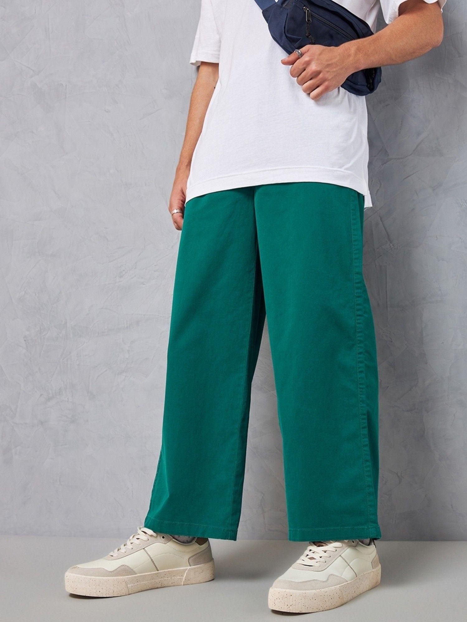 mens green oversized casual pants