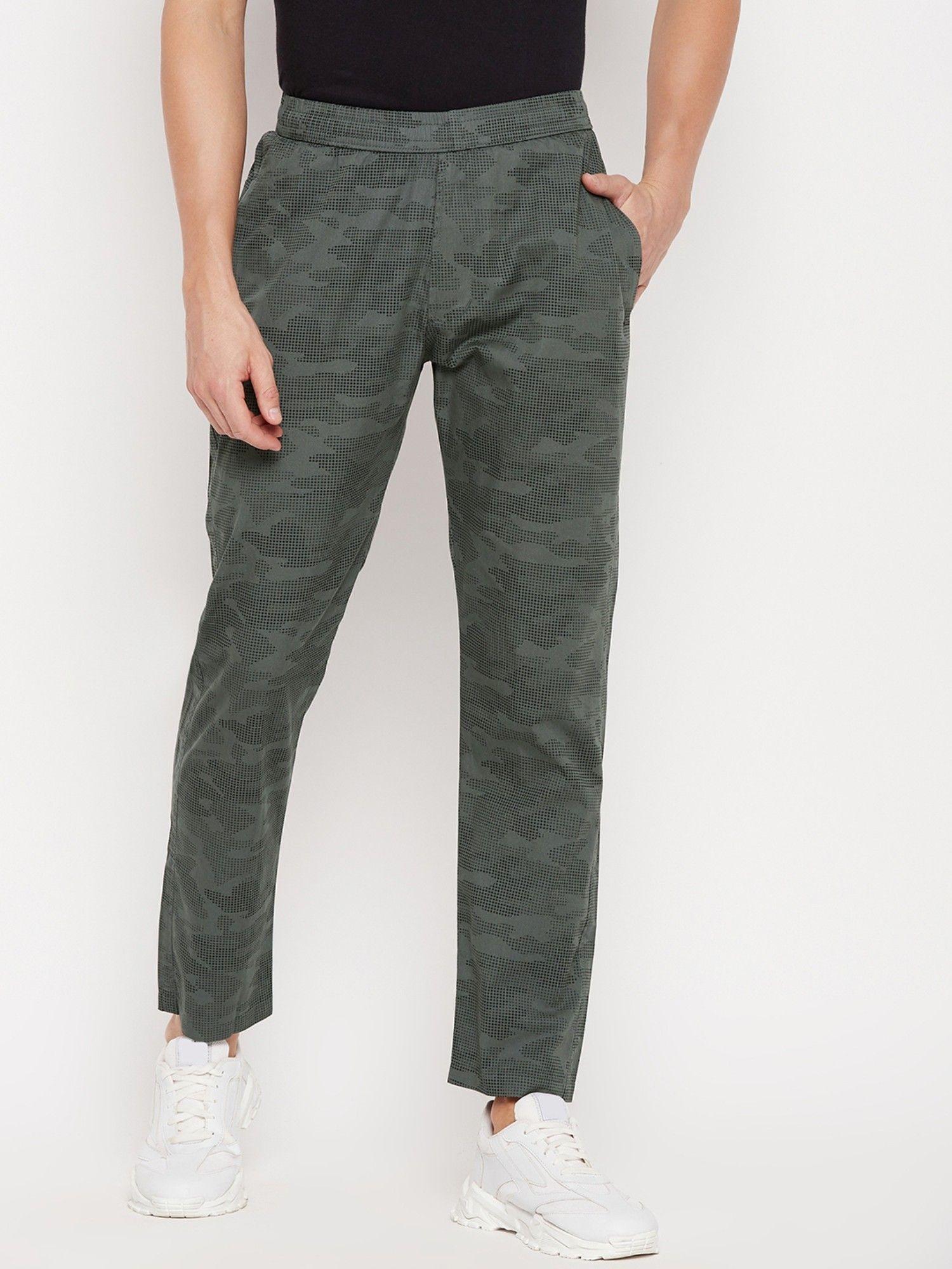 mens grey camouflage track pant