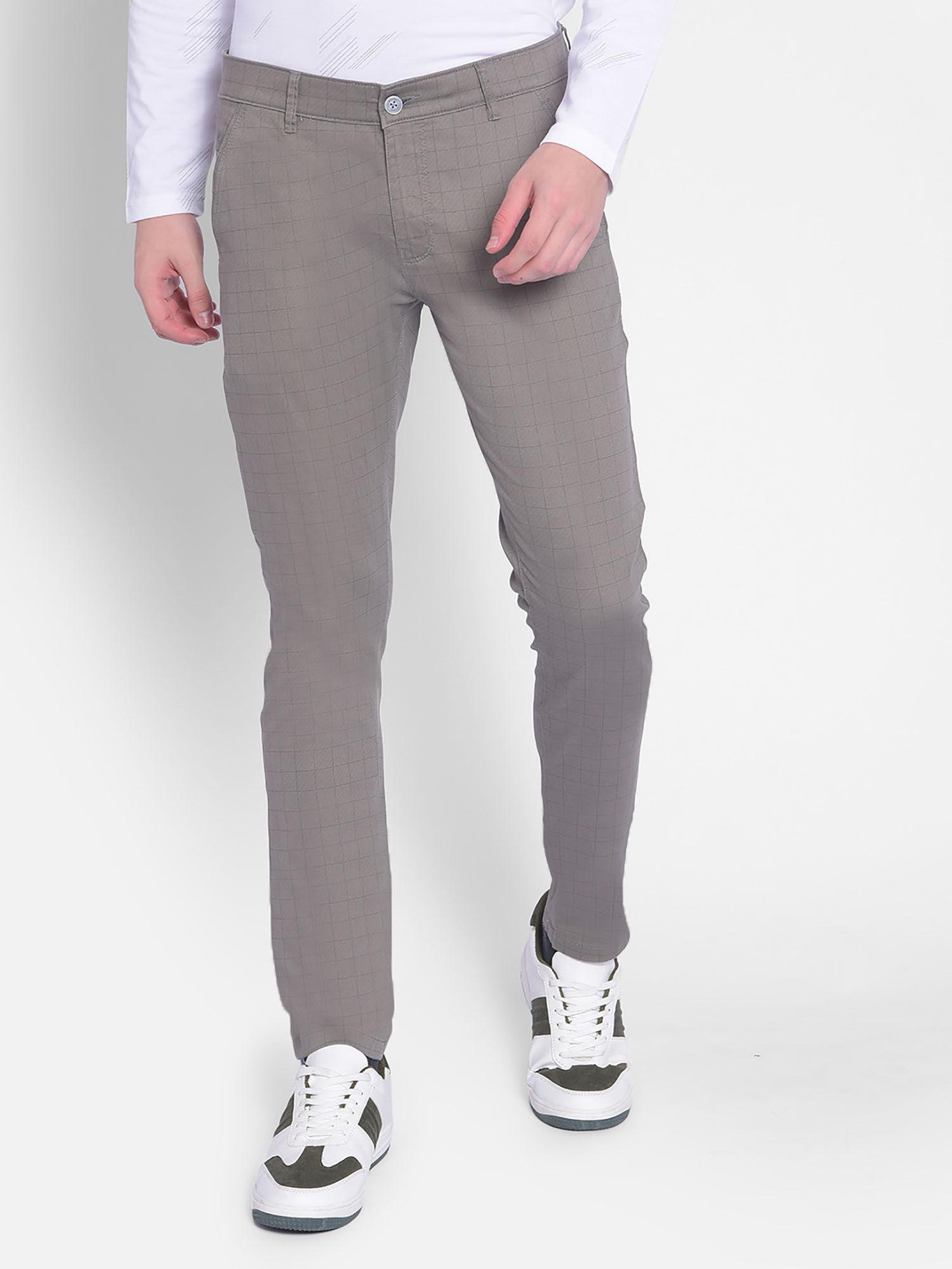 mens grey checked trousers