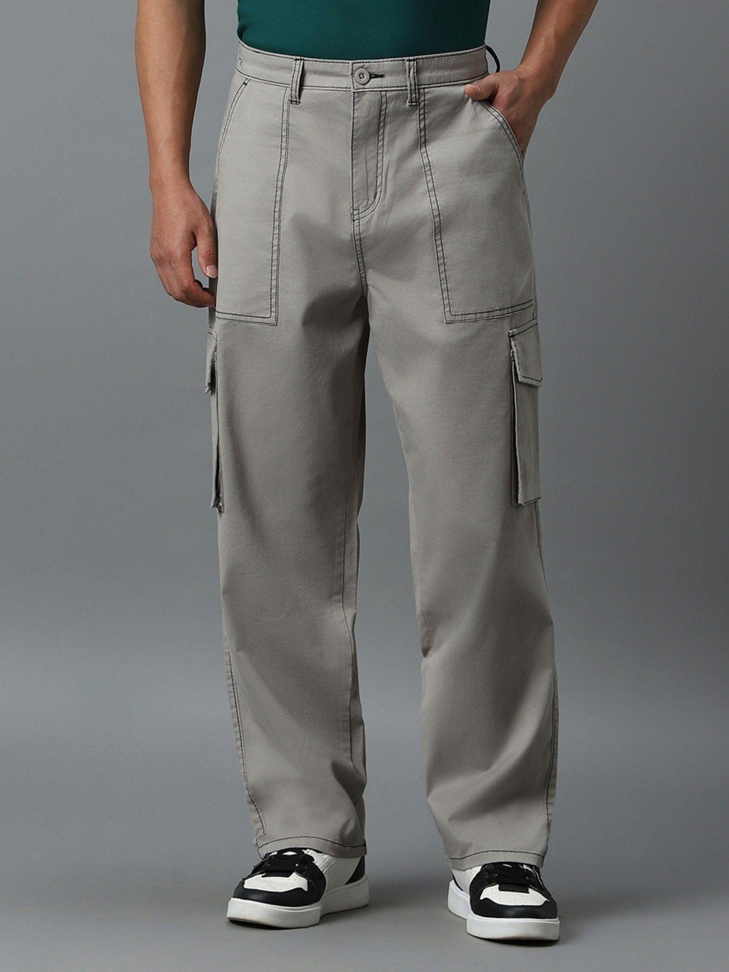 mens grey oversized cargo pants