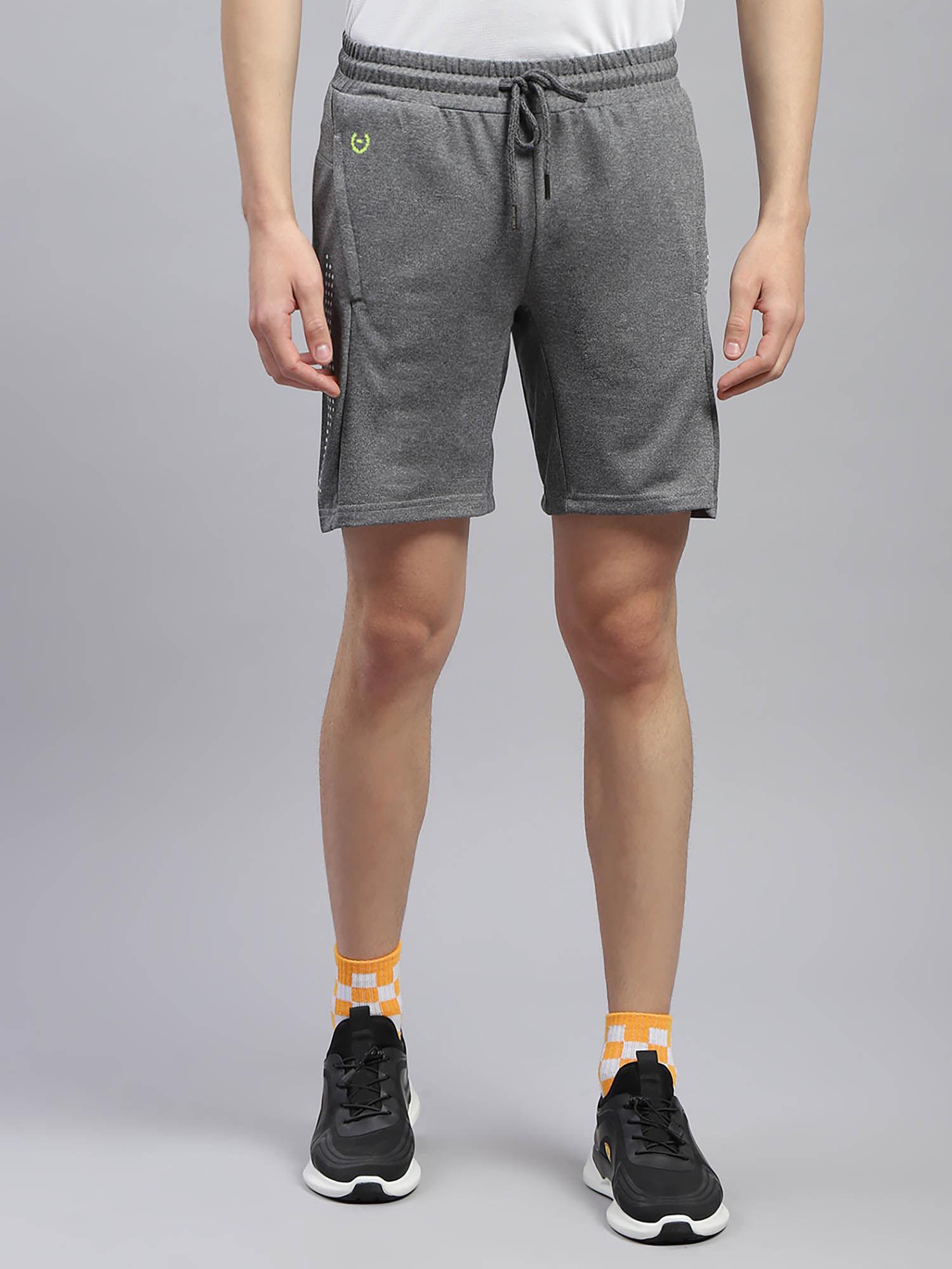 mens grey solid regular fit shorts