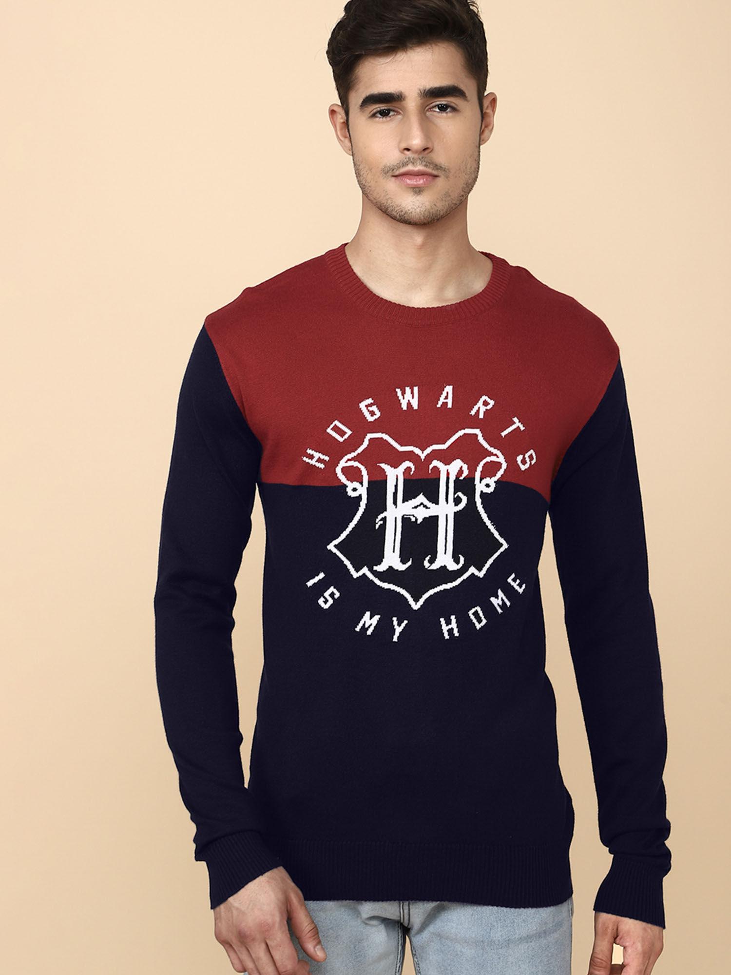 mens harry potter printed multi-color sweater