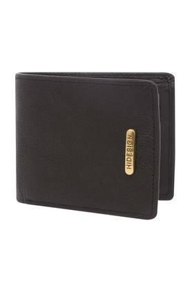 mens leather 1 fold wallet - black