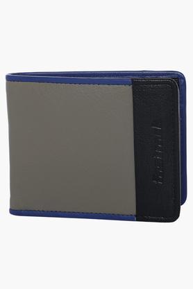 mens leather bi fold wallet - blue