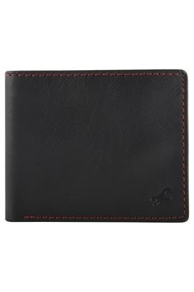 mens leather bi fold wallet - red
