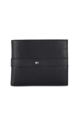 mens leather global coin wallet - black