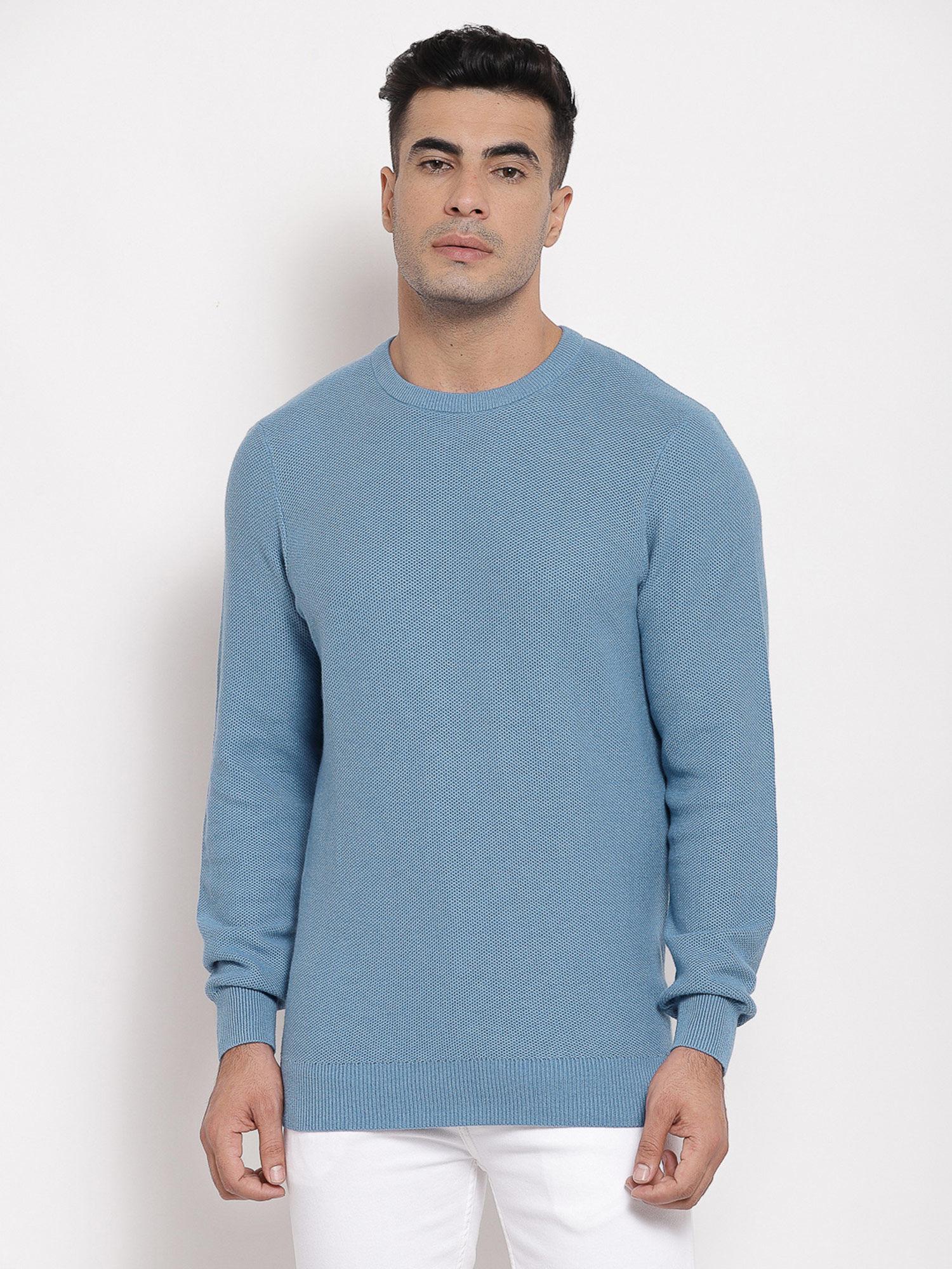 mens mid blue sweater