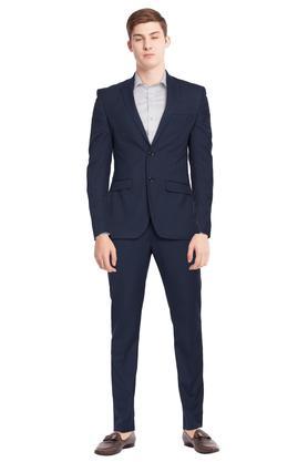 mens polyester viscose suit - dark blue