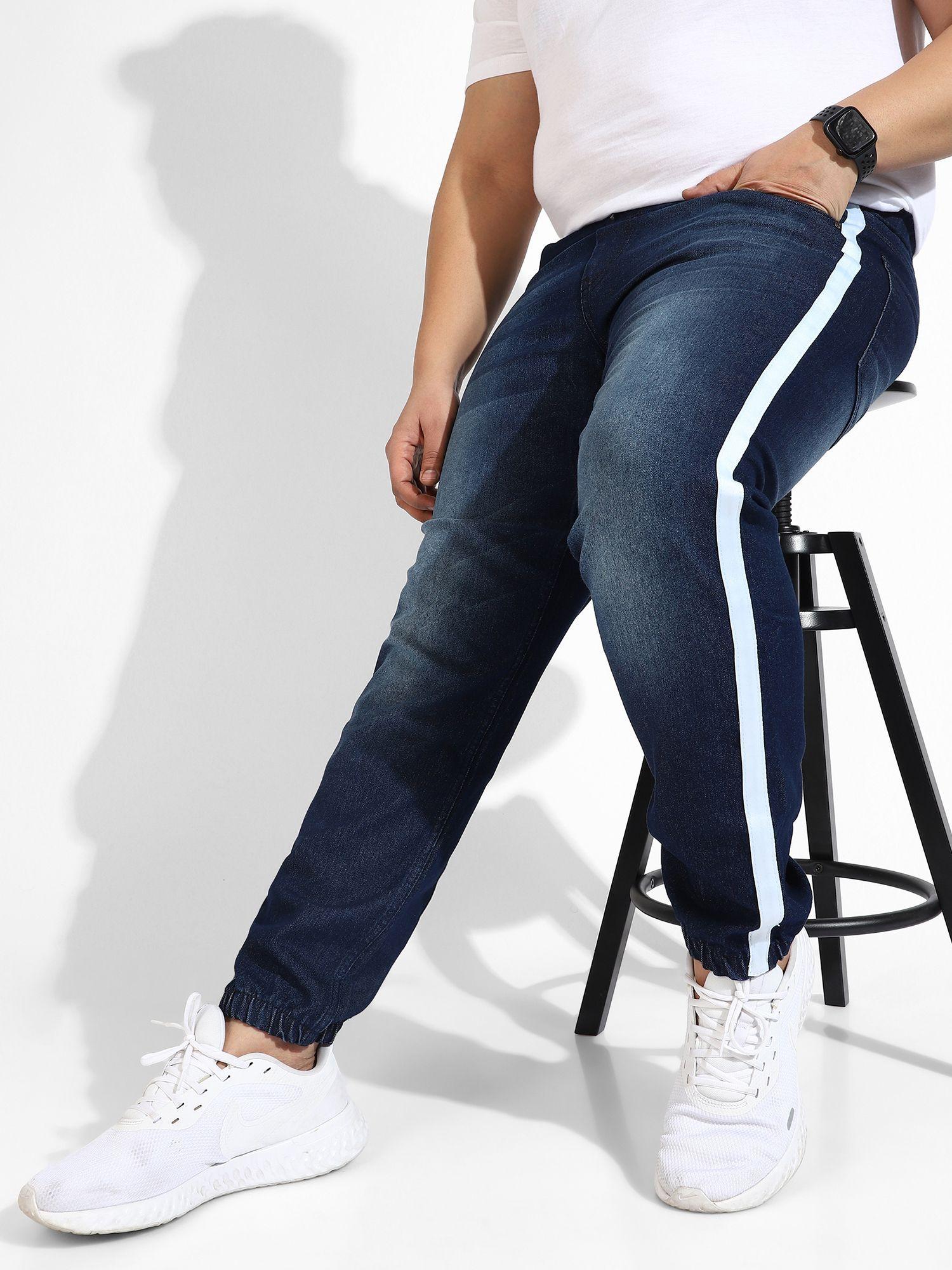 mens regular fit denim jeans color blue