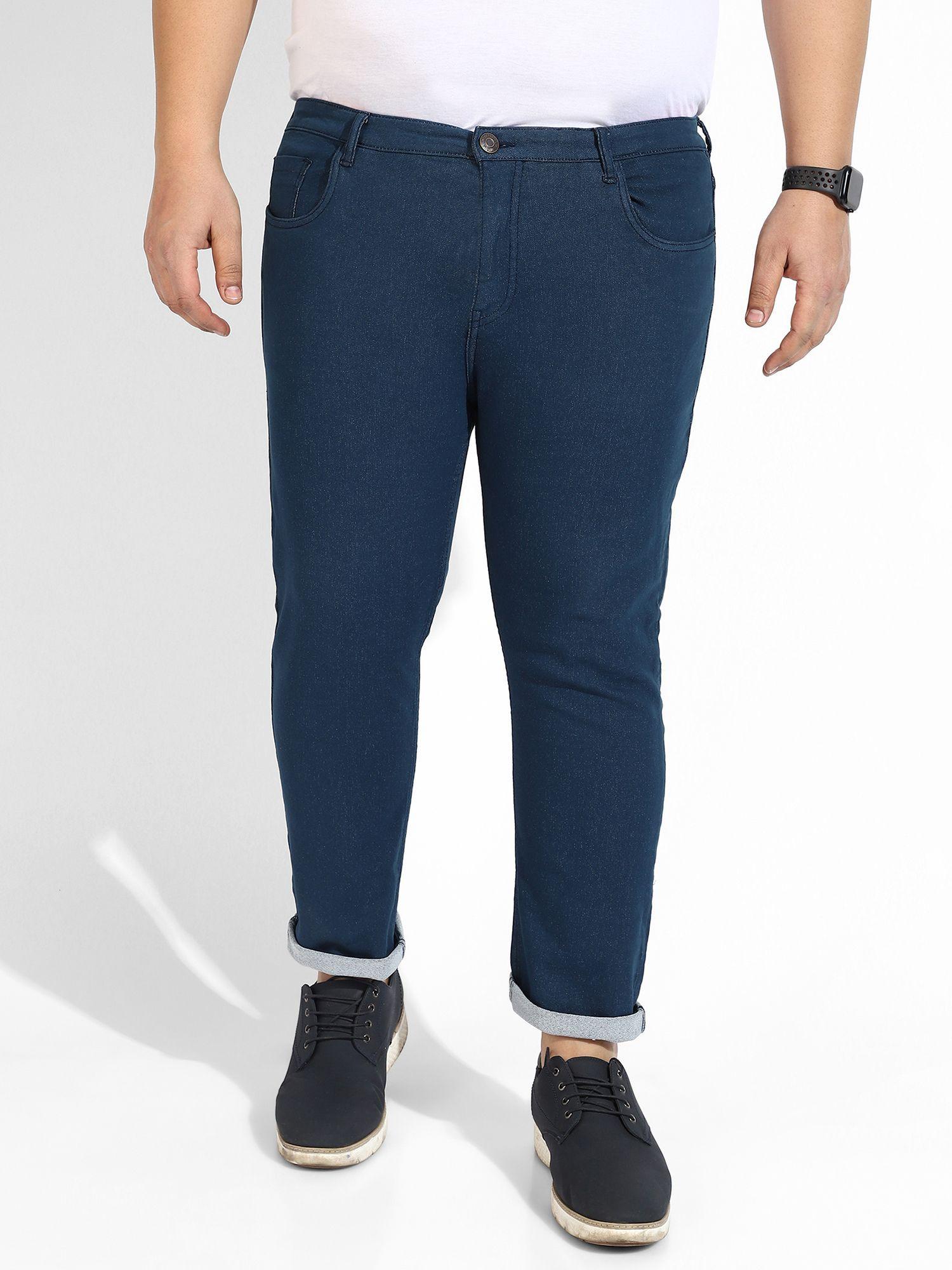 mens regular fit denim jeans color blue