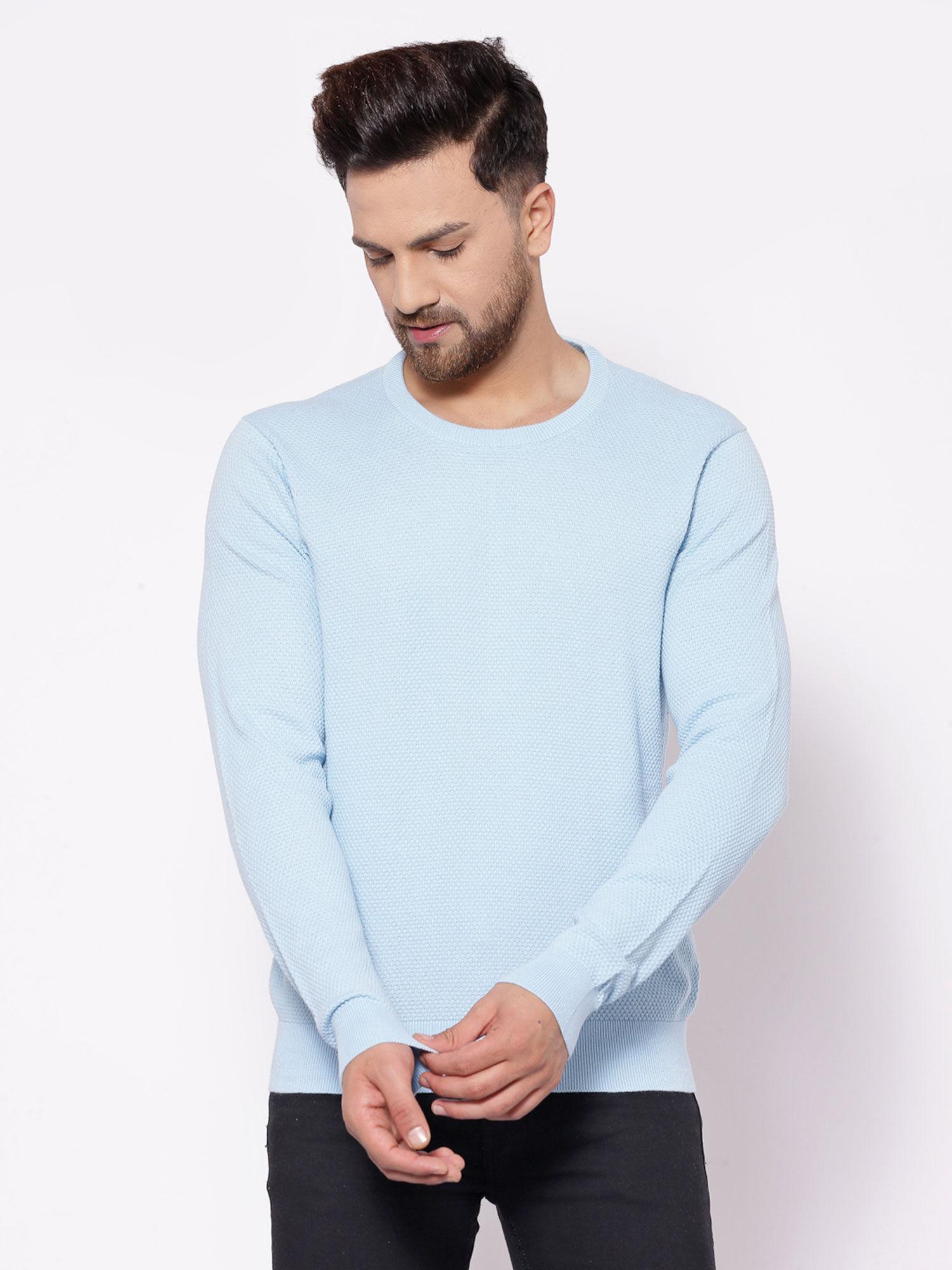 mens sky blue sweater
