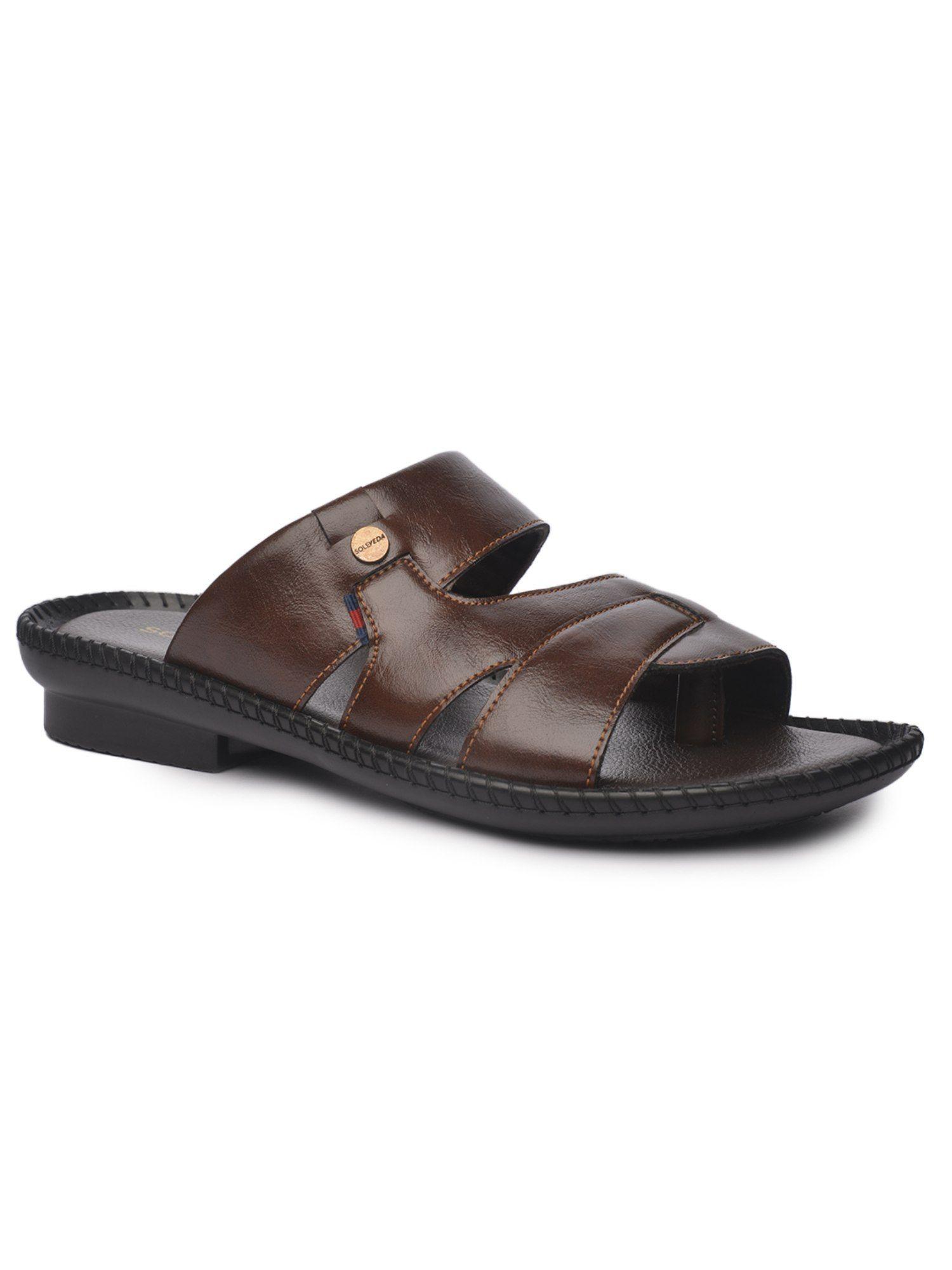 mens soleveda anto synthetic brown casual chappal