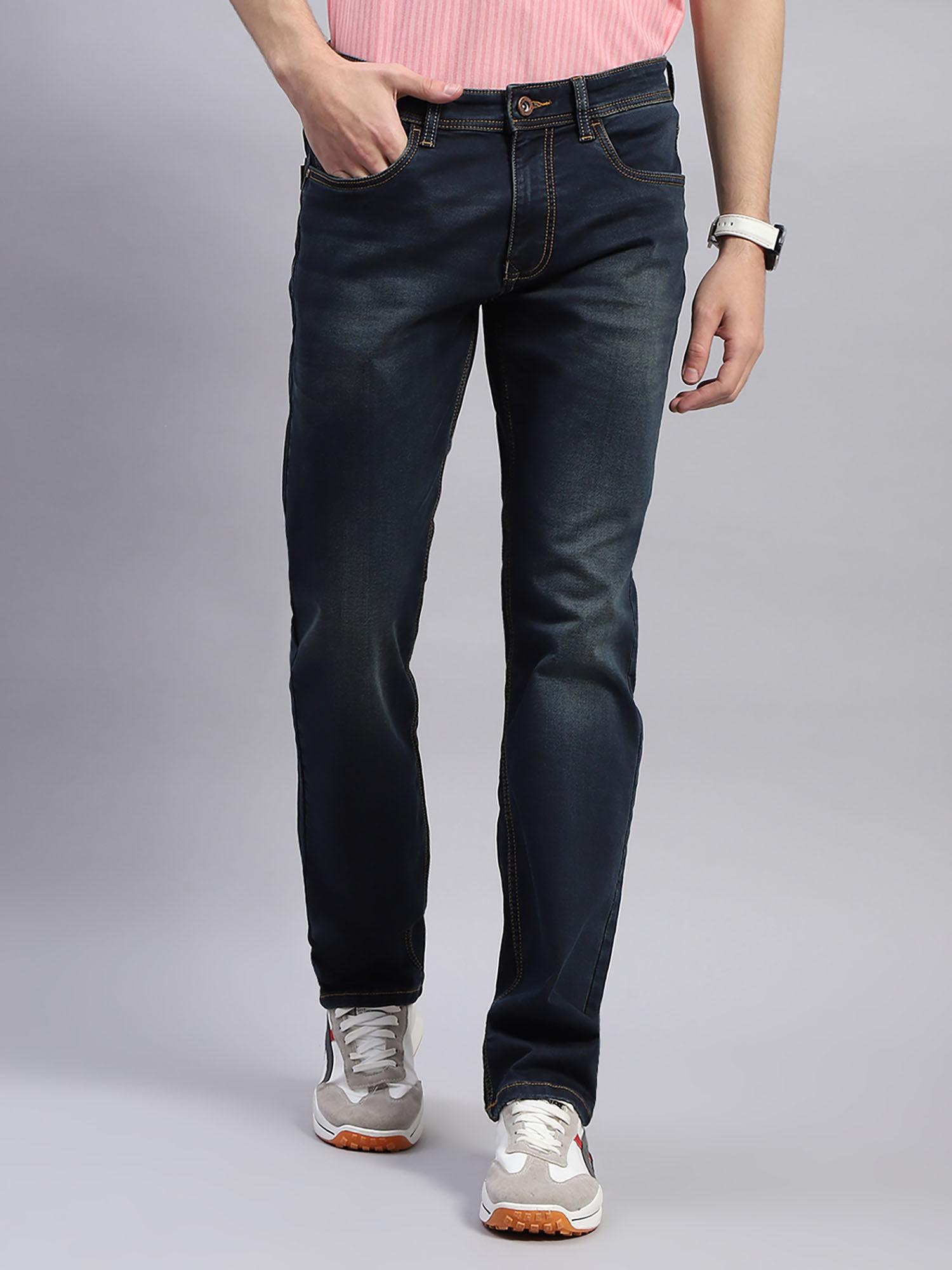 mens-solid-dark-blue-straight-fit-casual-jeans