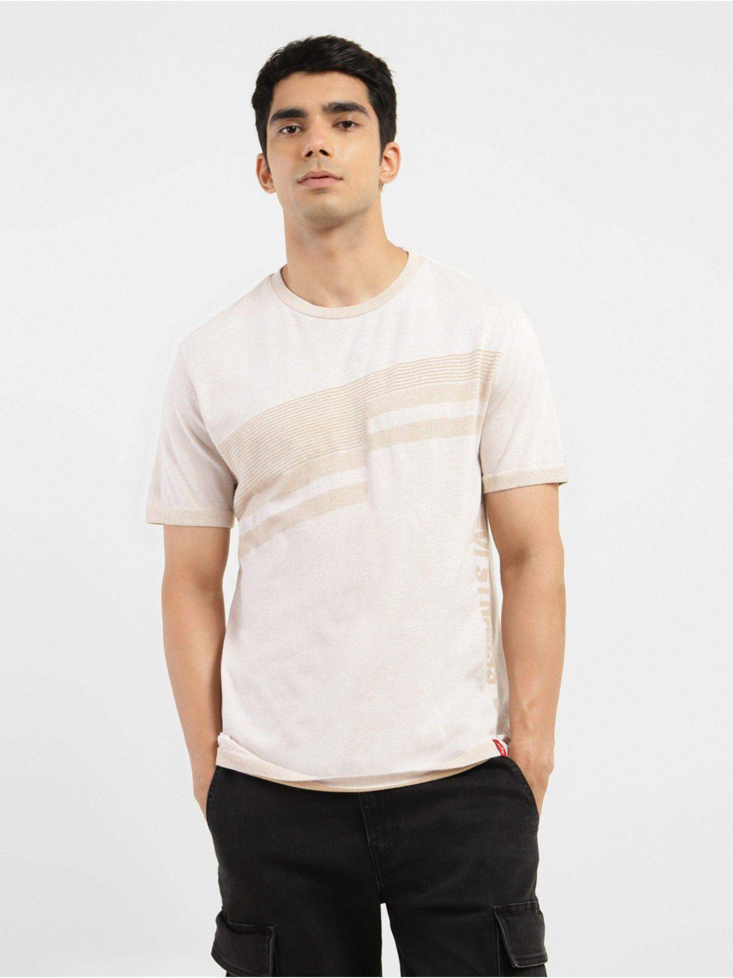 mens striped round neck t-shirt