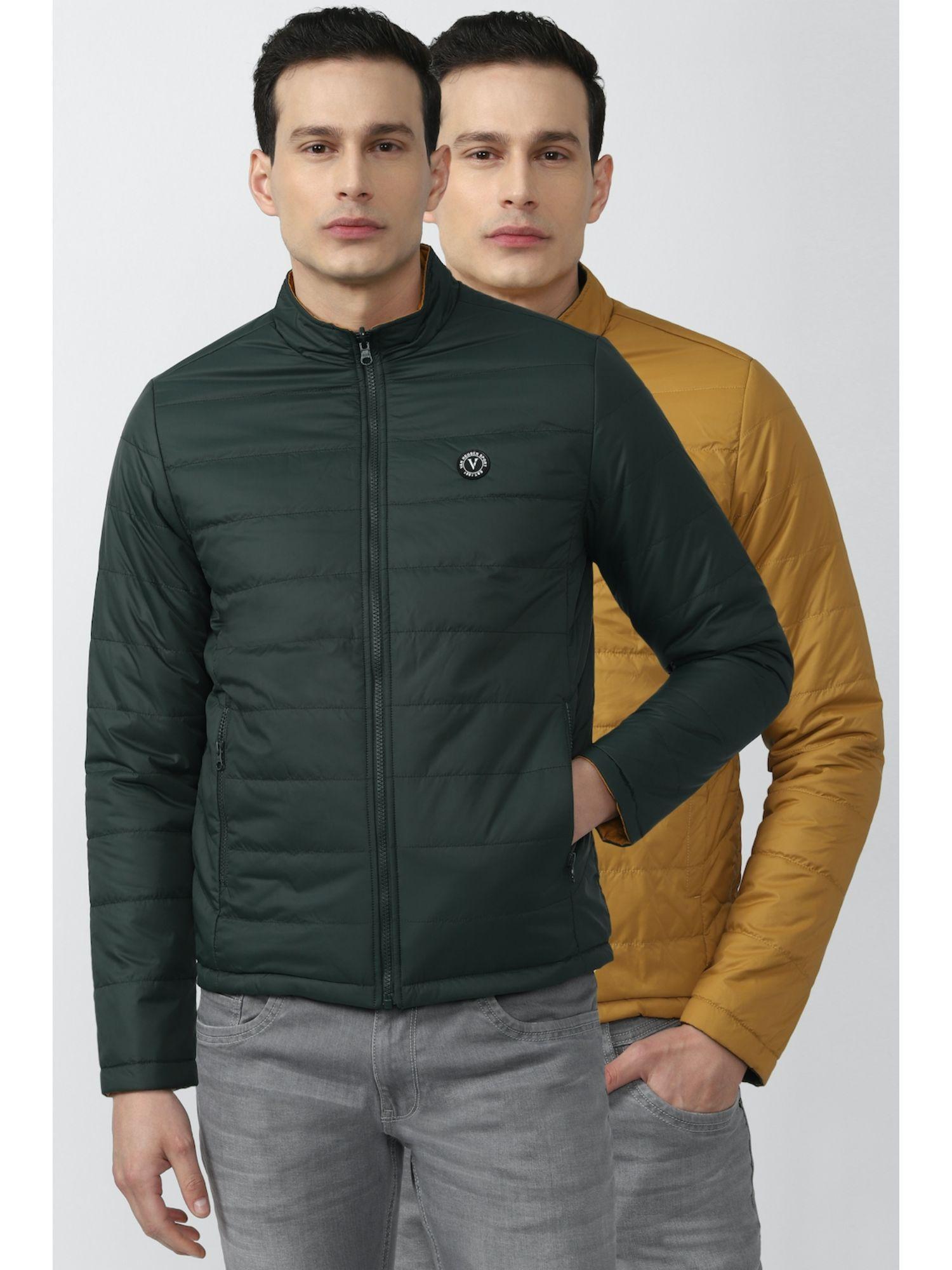mens textured green reversible jacket
