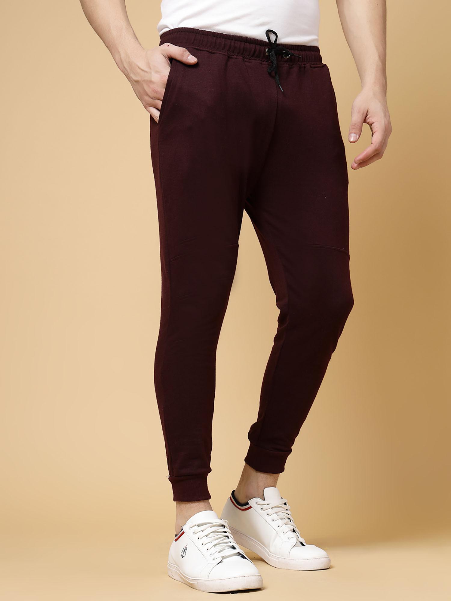 mens wine solid terry joggers