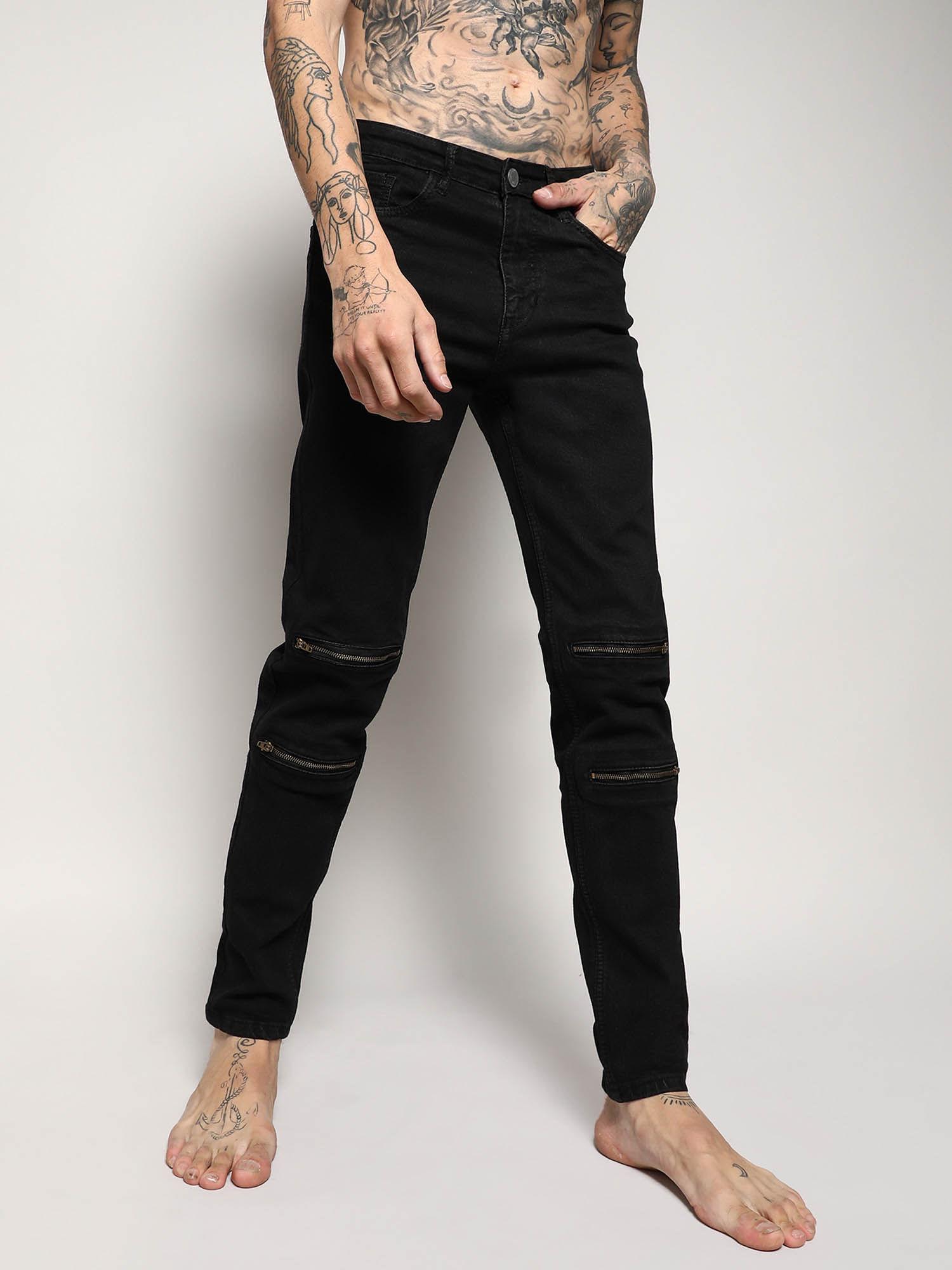 mens zip detail slim fit denim jeans