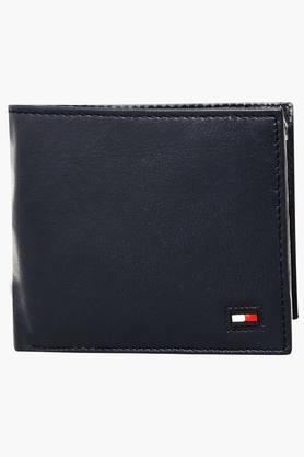 mens 1 fold leather wallet - navy