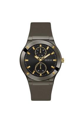 mens 26.8 mm jet black dial silicone analog watch - gw0491g1