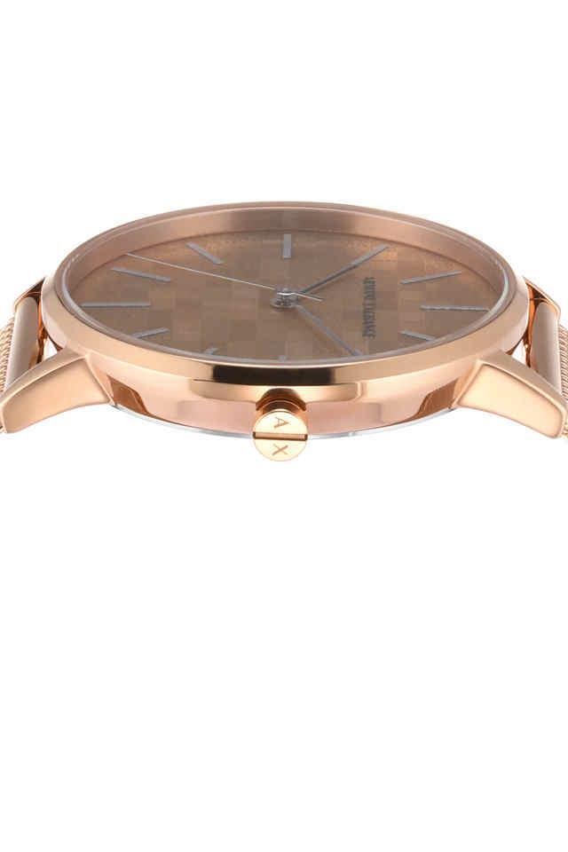 mens 36 mm rose gold dial stainless steel analog watch - ax5584i