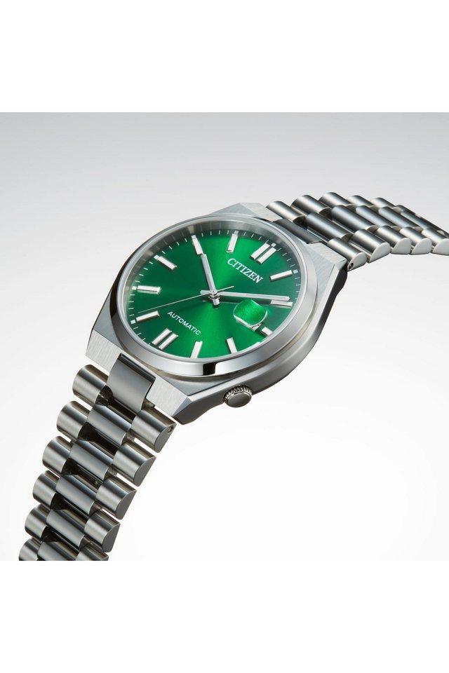 mens 40 mm green dial stainless steel analog watch - nj0150-81x