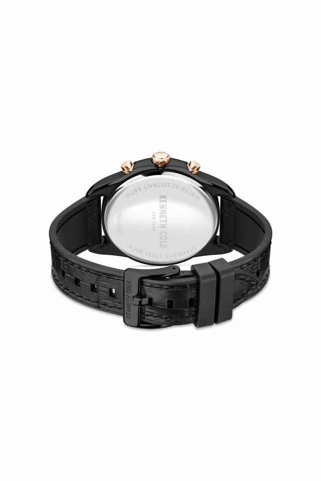 mens 44 mm black dial silicone analog watch