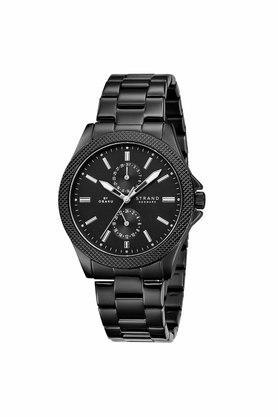 mens 45 mm ginevra black dial stainless steel analogue watch - s710gmbbsb