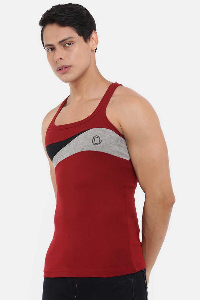 mens assorted pack of 5 cotton gym vest