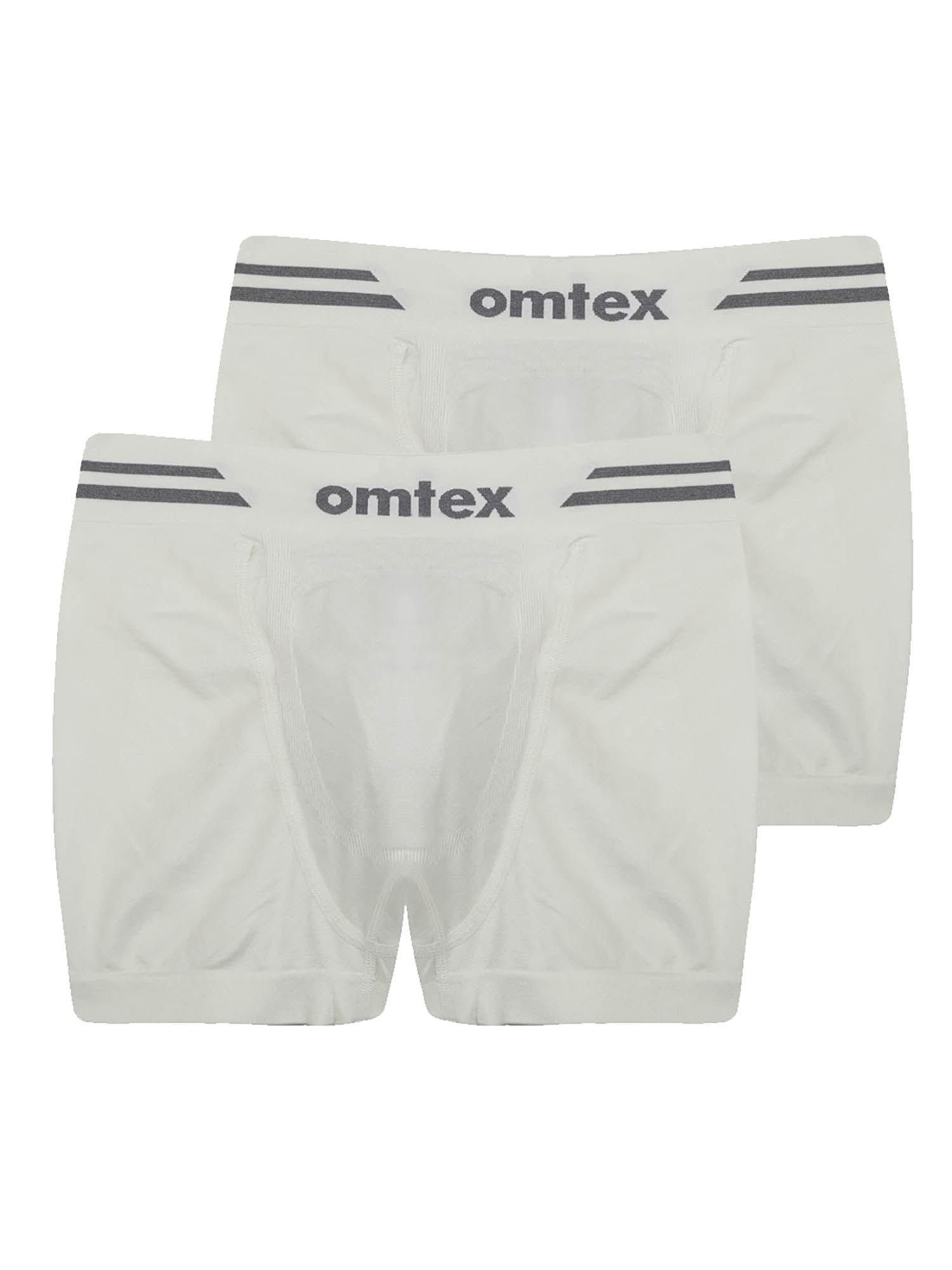 mens athletic seamless short stretchable trunks white (pack of 2)