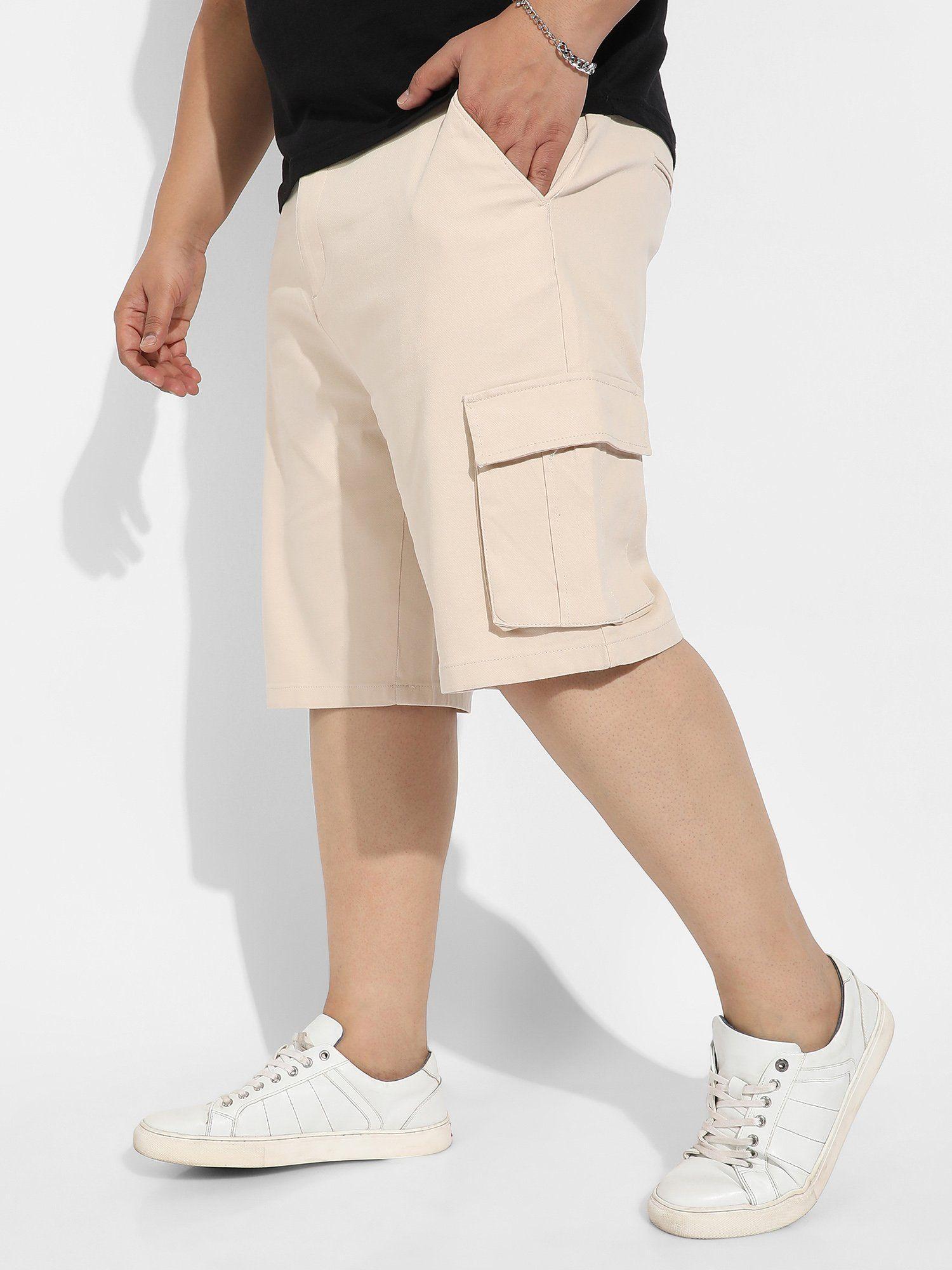 mens beige cargo shorts