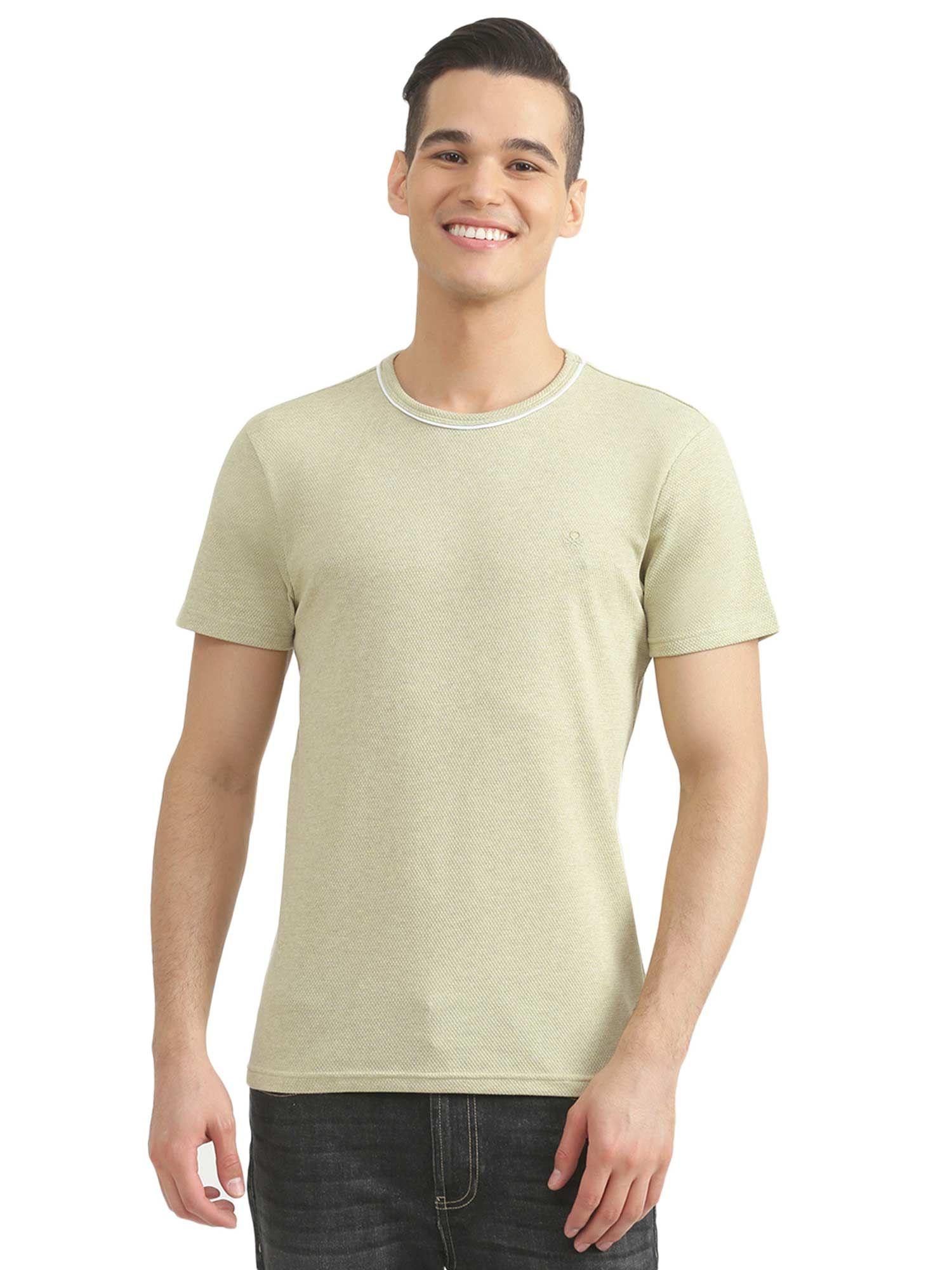 mens beige textured tee